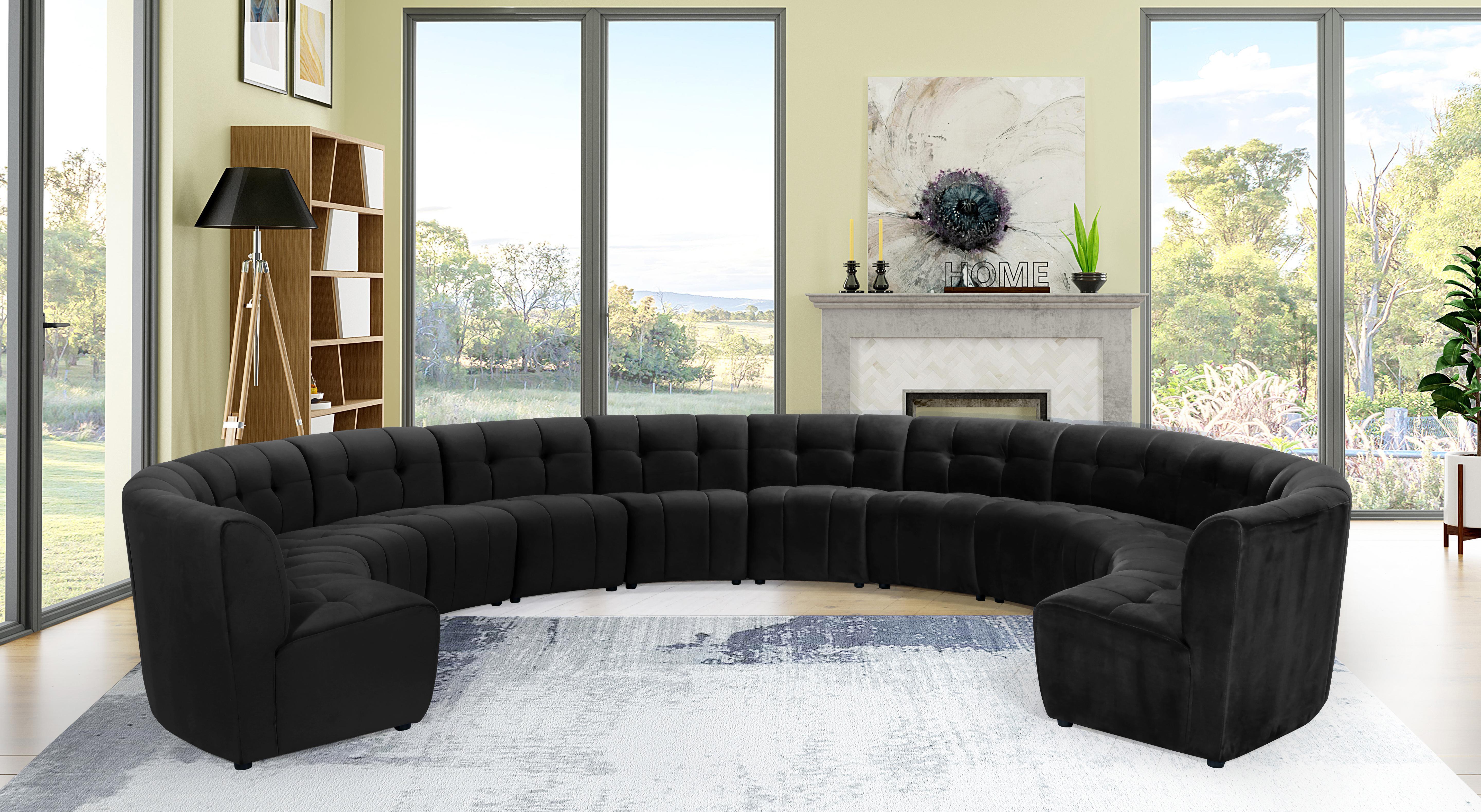 Limitless Black Velvet 12pc. Modular Sectional - Luxury Home Furniture (MI)