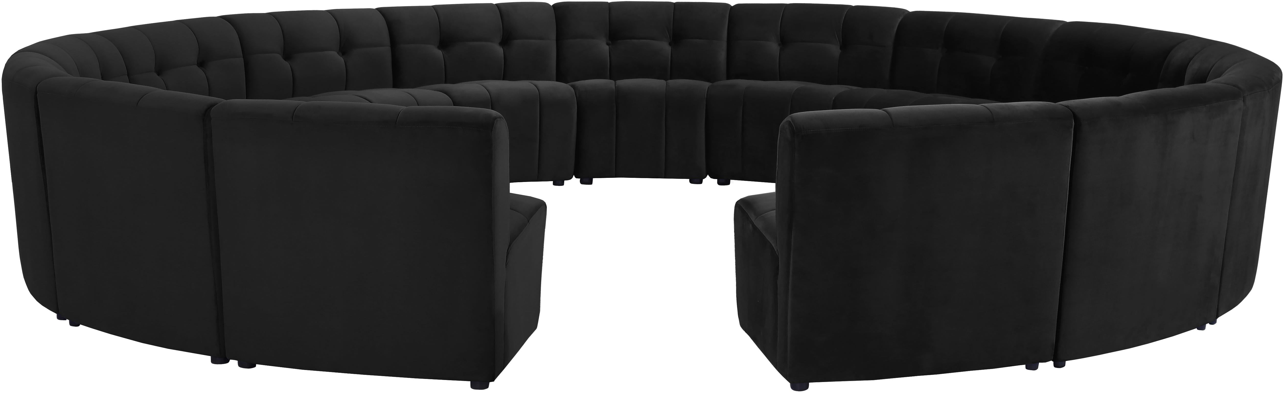 Limitless Black Velvet 15pc. Modular Sectional