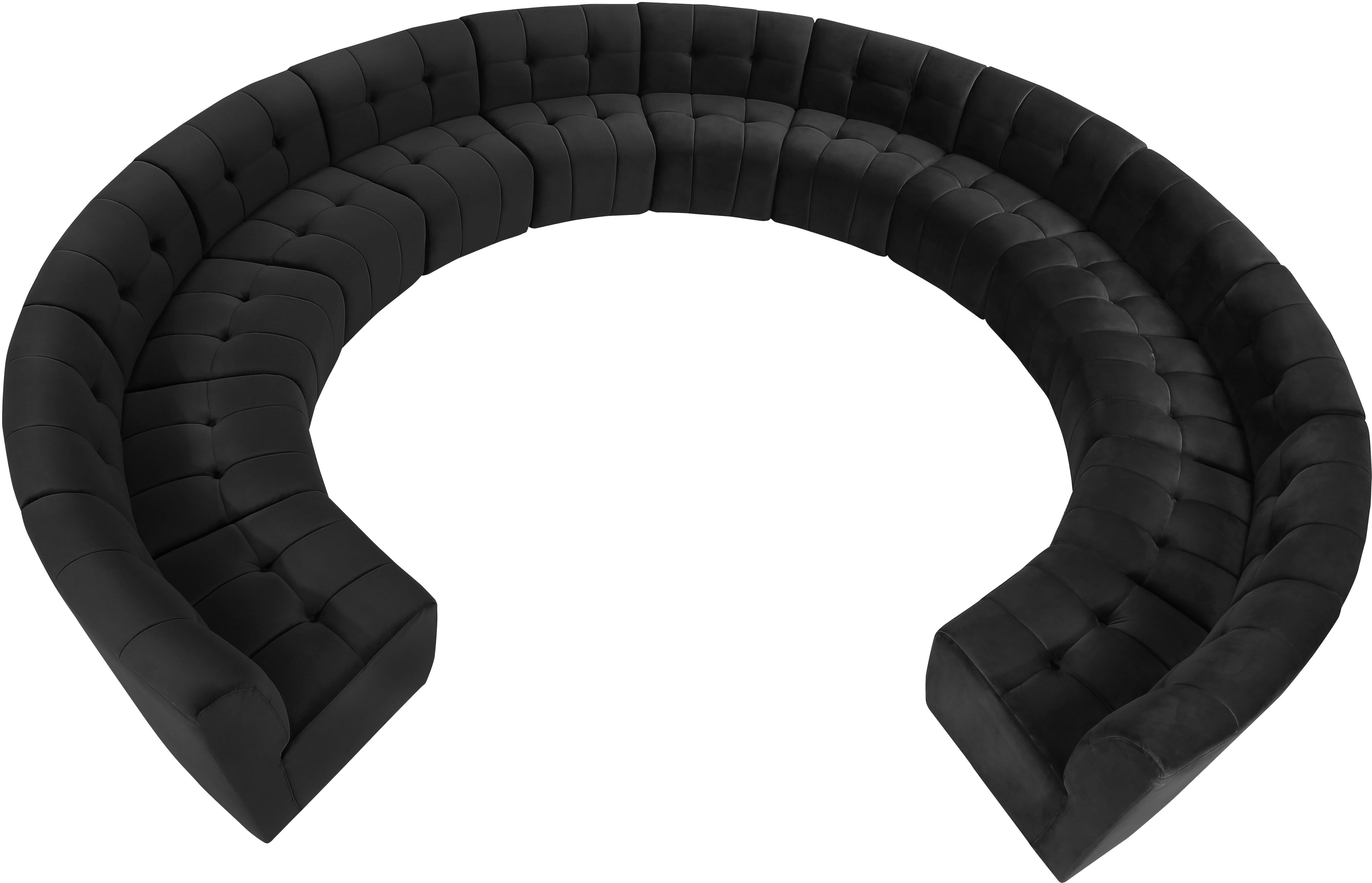 Limitless Black Velvet 13pc. Modular Sectional - Luxury Home Furniture (MI)