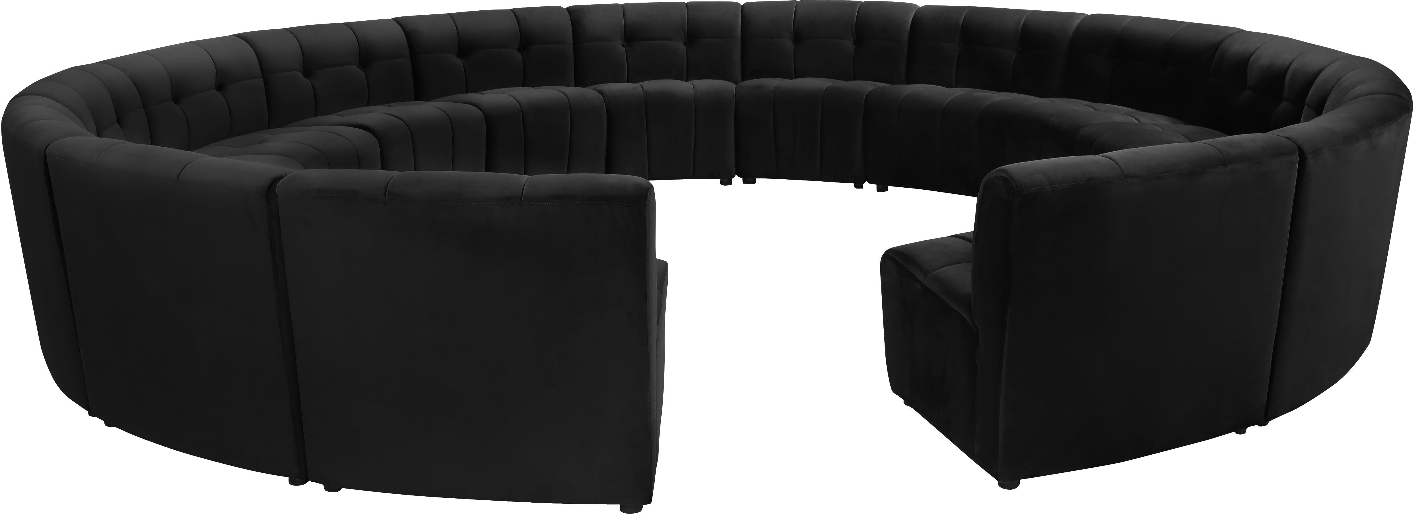 Limitless Black Velvet 15pc. Modular Sectional - Luxury Home Furniture (MI)