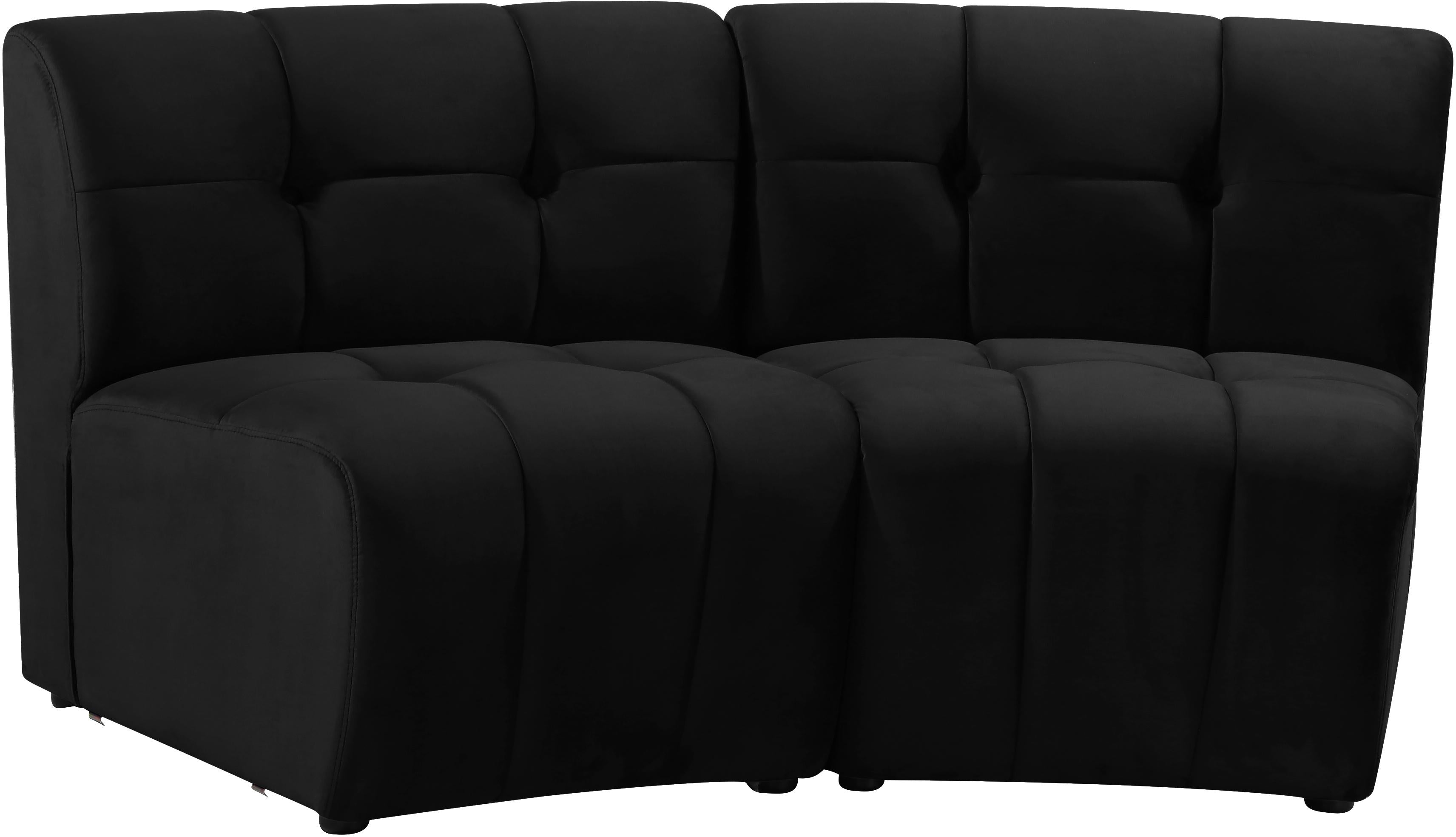 Limitless Black Velvet 2pc. Modular Sectional - Luxury Home Furniture (MI)