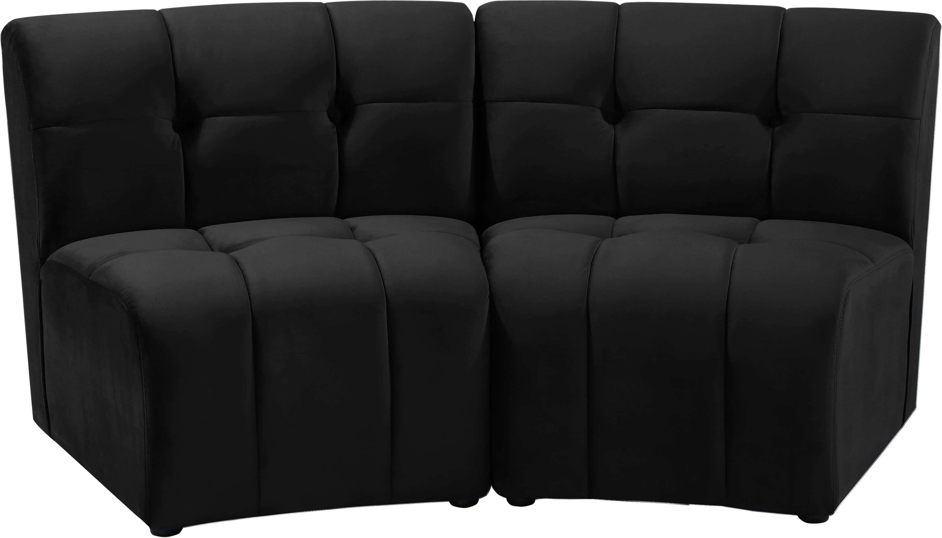 Limitless Black Velvet 2pc. Modular Sectional - Luxury Home Furniture (MI)