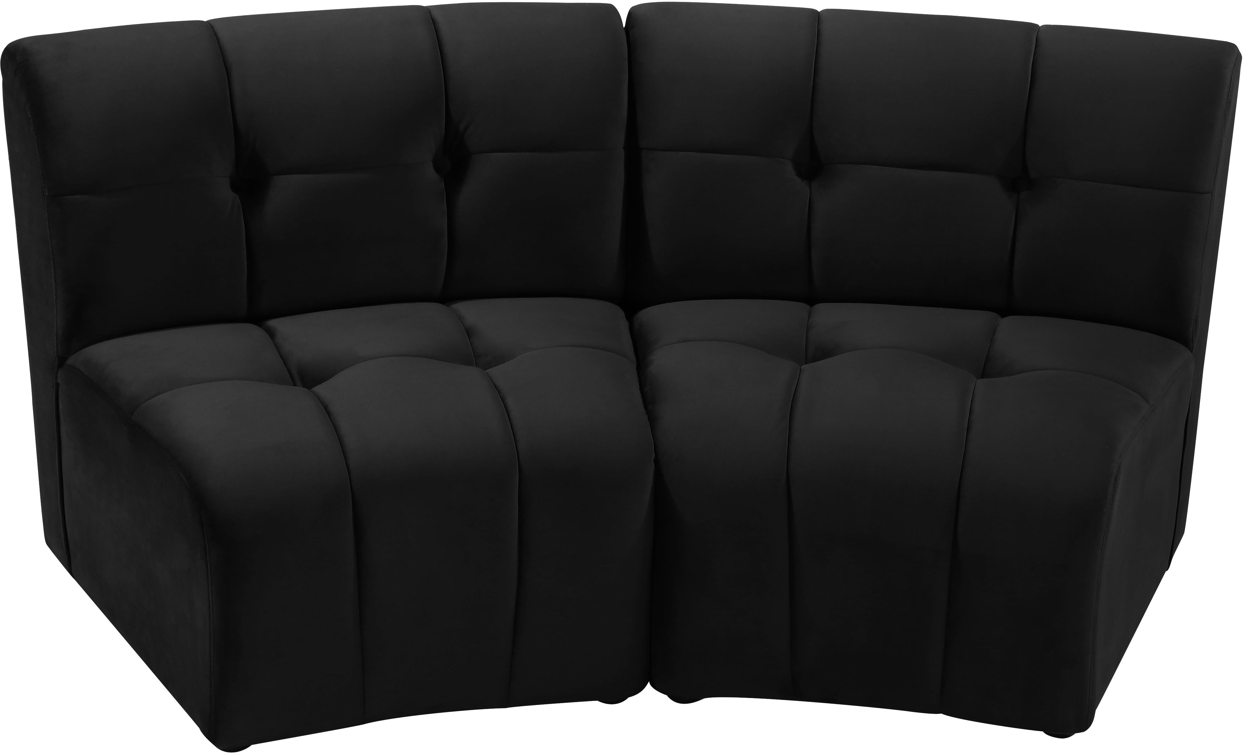 Limitless Black Velvet 2pc. Modular Sectional - Luxury Home Furniture (MI)