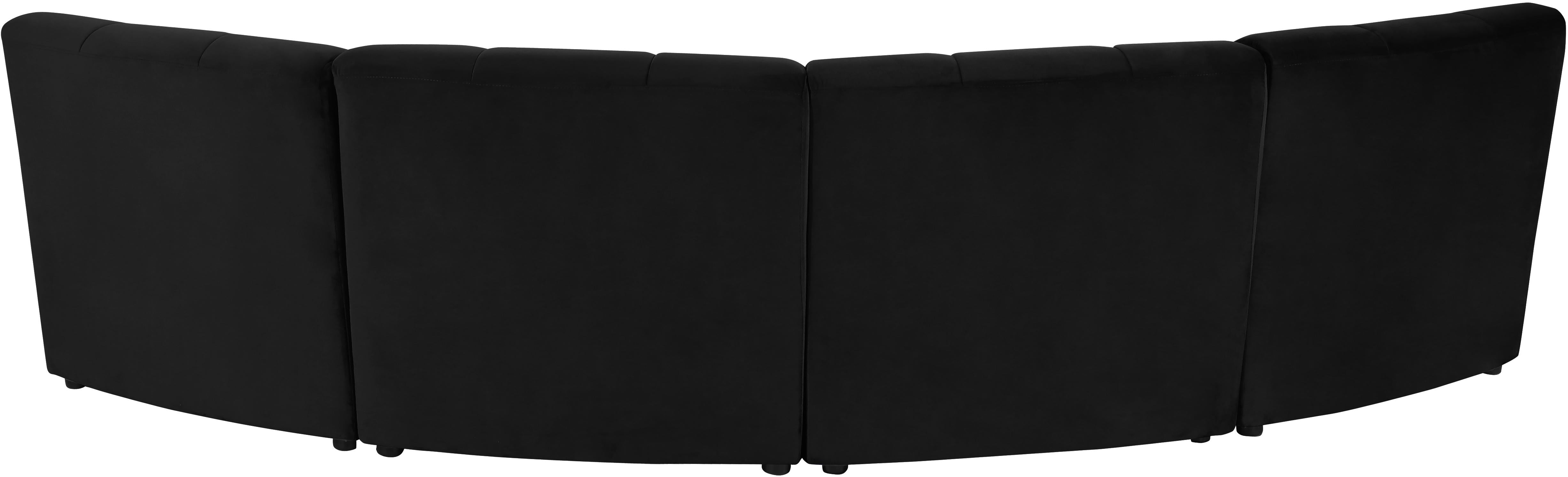 Limitless Black Velvet 4pc. Modular Sectional - Luxury Home Furniture (MI)