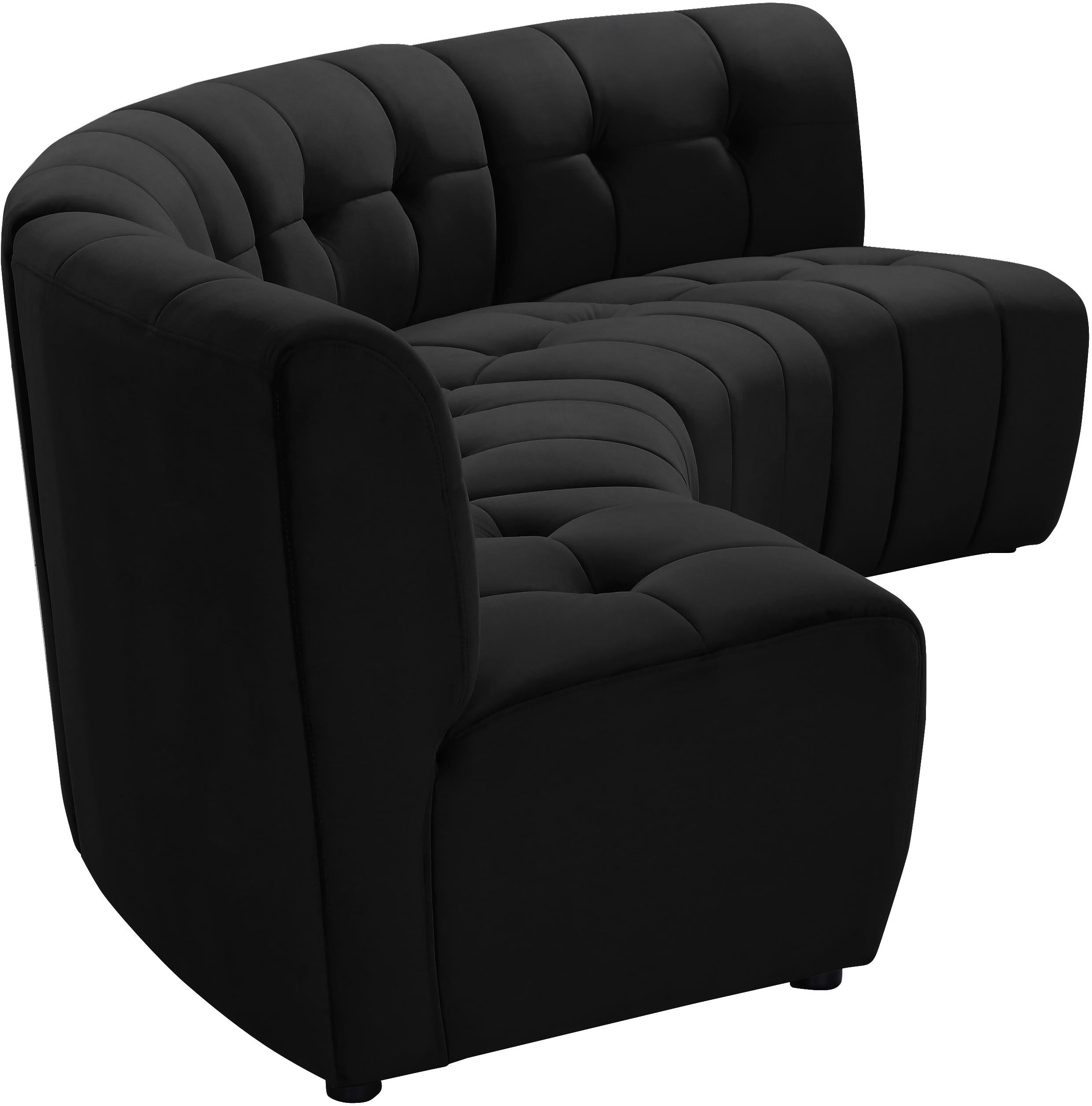 Limitless Black Velvet 4pc. Modular Sectional - Luxury Home Furniture (MI)