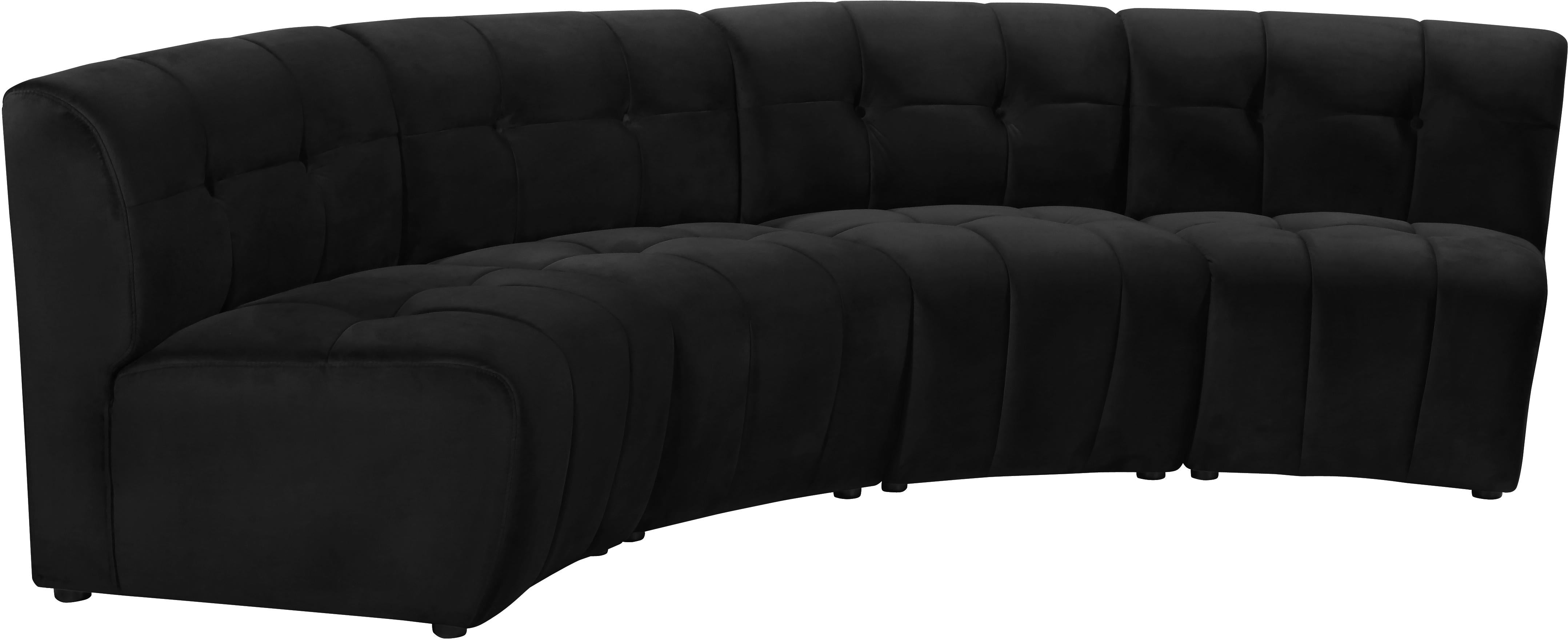 Limitless Black Velvet 4pc. Modular Sectional - Luxury Home Furniture (MI)