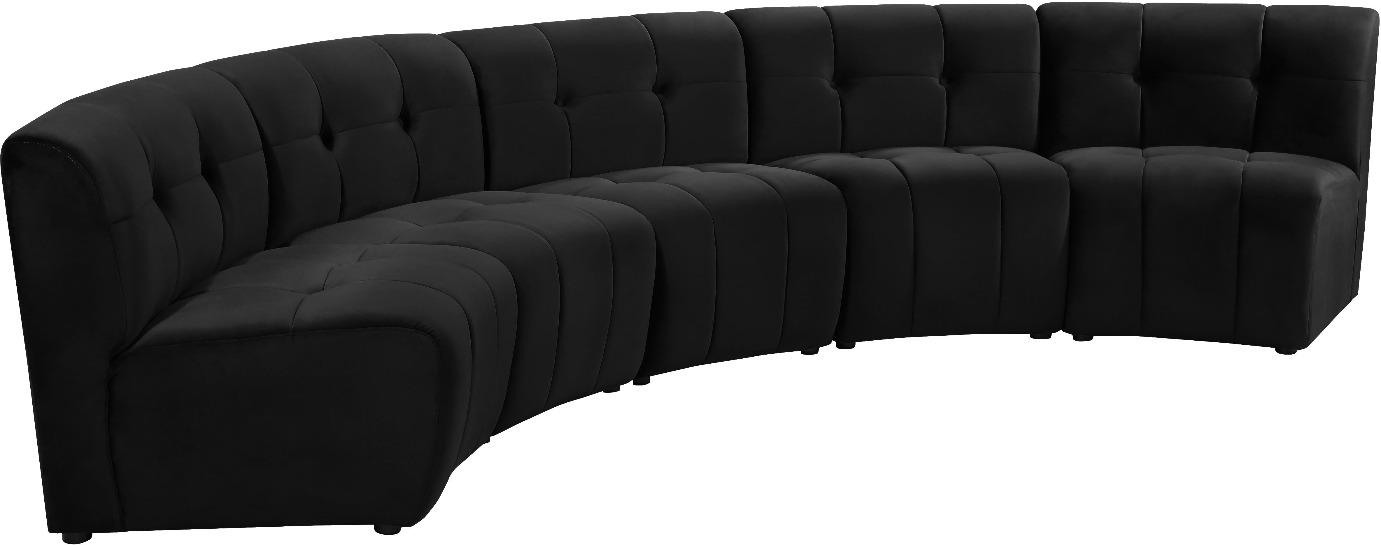 Limitless Black Velvet 5pc. Modular Sectional - Luxury Home Furniture (MI)