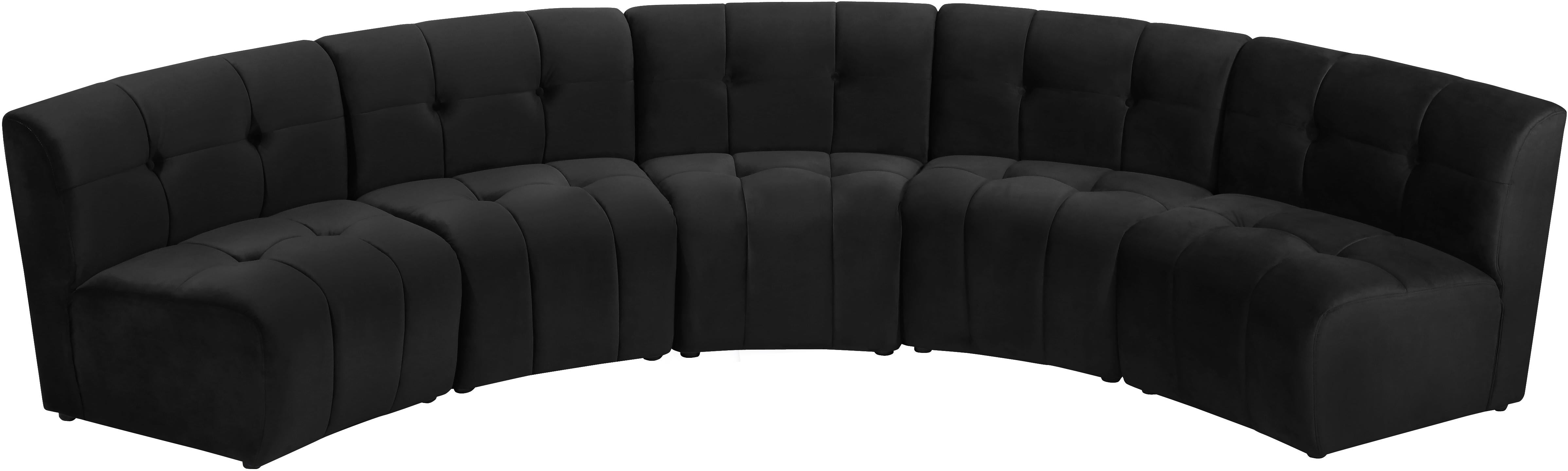 Limitless Black Velvet 5pc. Modular Sectional - Luxury Home Furniture (MI)