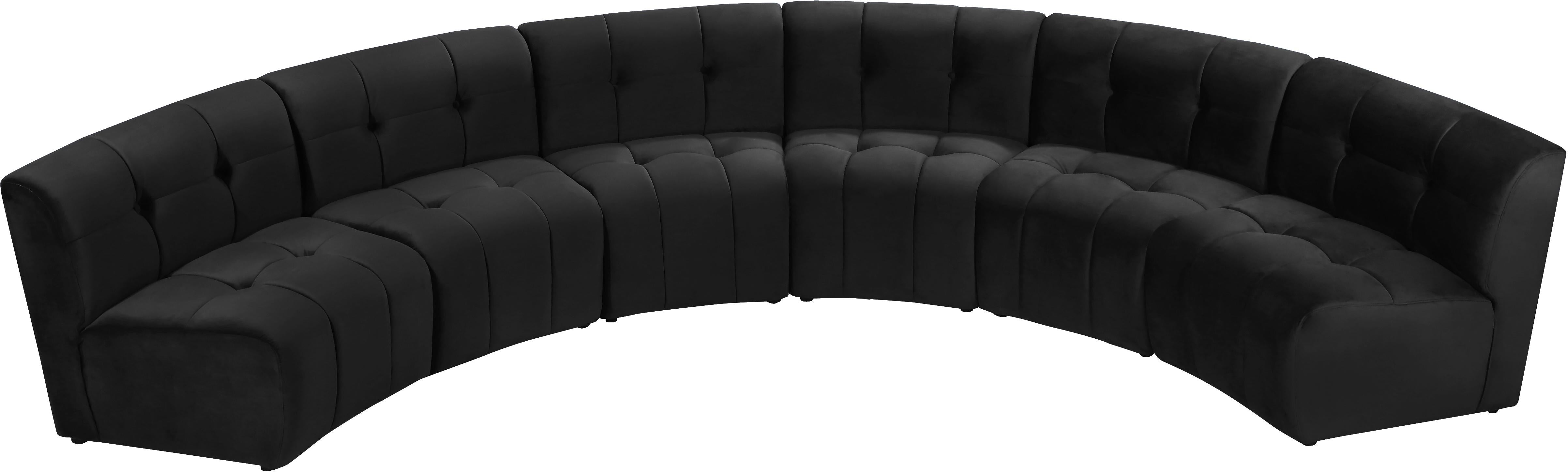 Limitless Black Velvet 6pc. Modular Sectional - Luxury Home Furniture (MI)