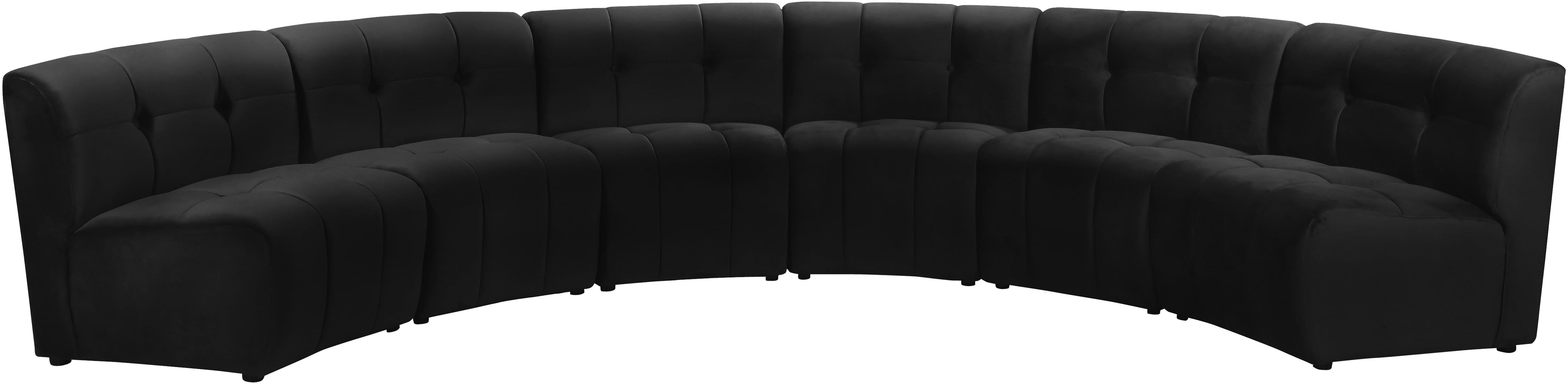 Limitless Black Velvet 6pc. Modular Sectional - Luxury Home Furniture (MI)