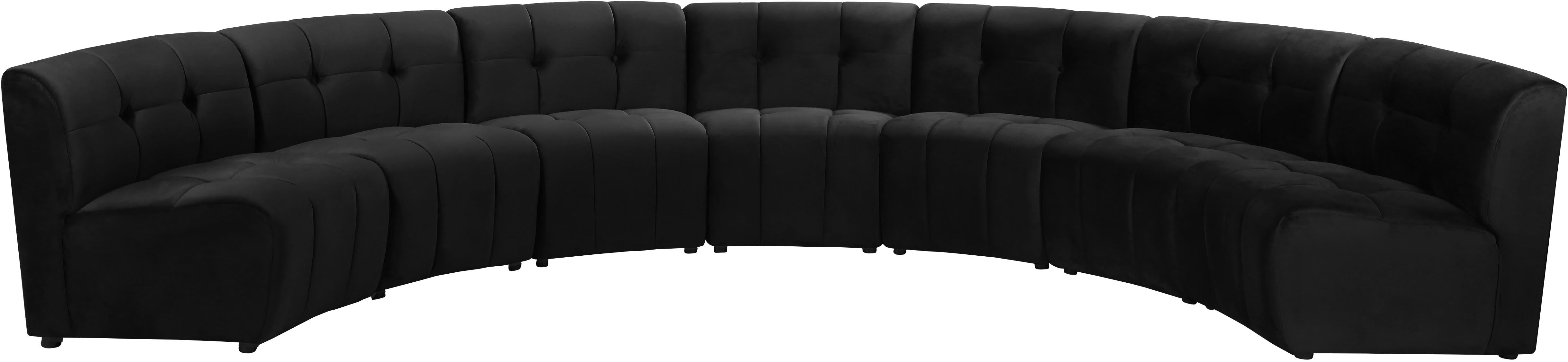 Limitless Black Velvet 7pc. Modular Sectional - Luxury Home Furniture (MI)