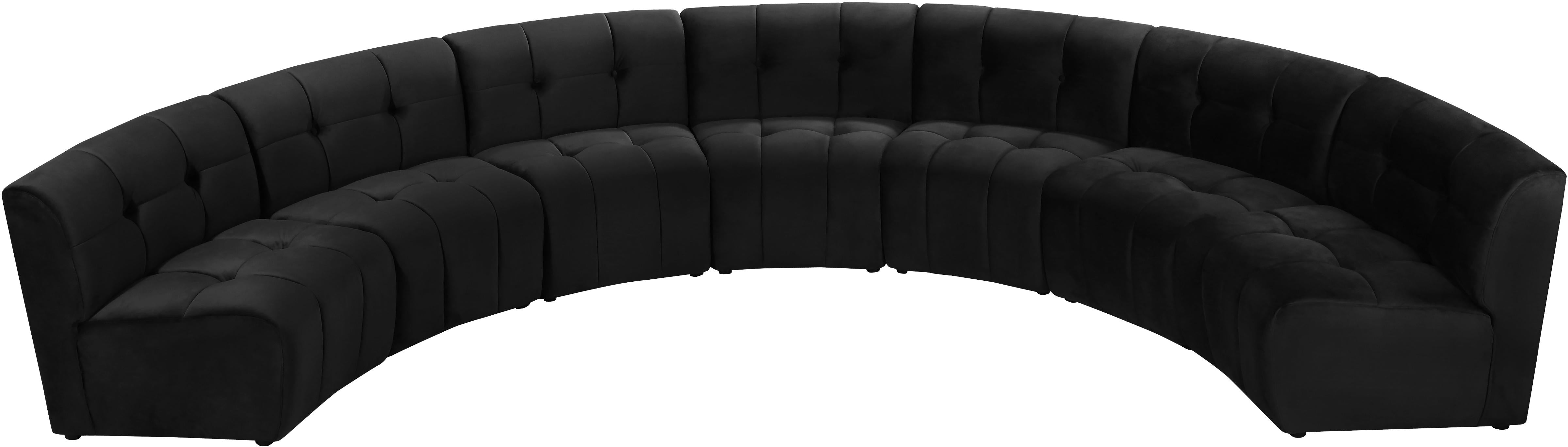 Limitless Black Velvet 7pc. Modular Sectional - Luxury Home Furniture (MI)