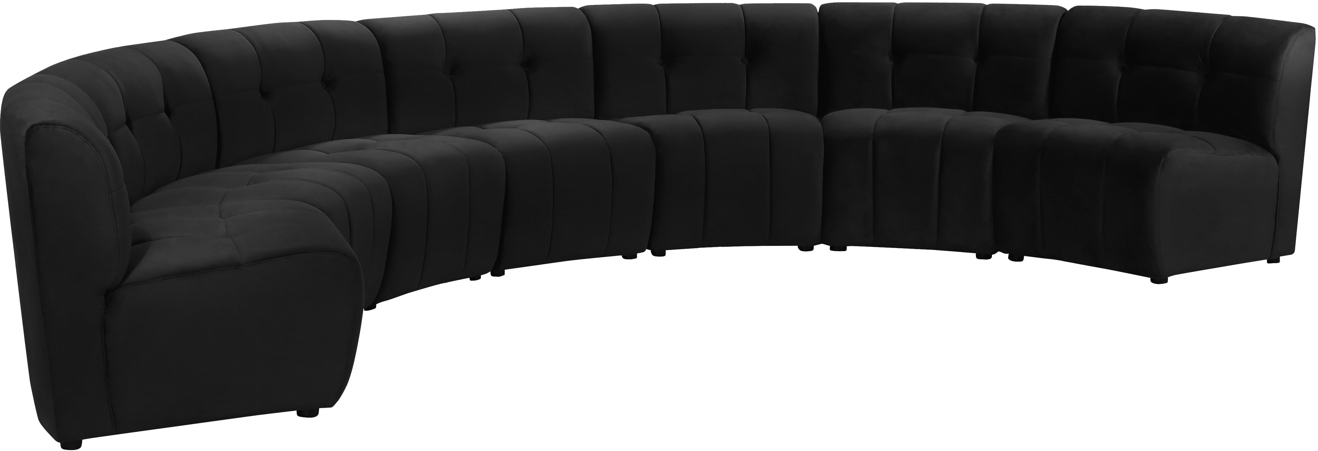 Limitless Black Velvet 7pc. Modular Sectional - Luxury Home Furniture (MI)
