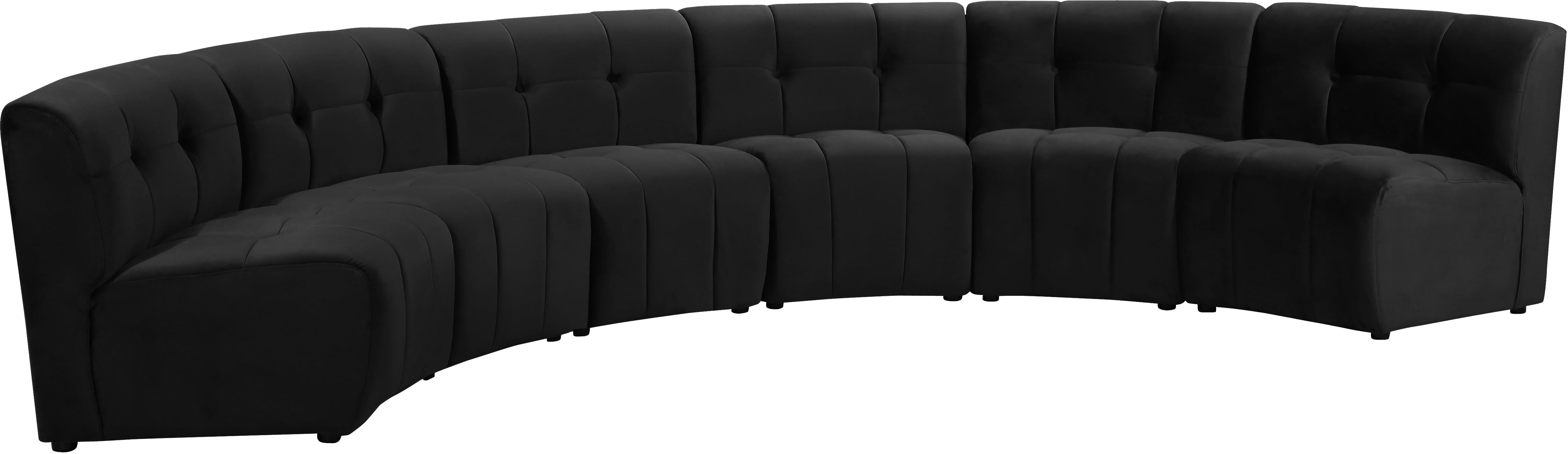 Limitless Black Velvet 6pc. Modular Sectional - Luxury Home Furniture (MI)