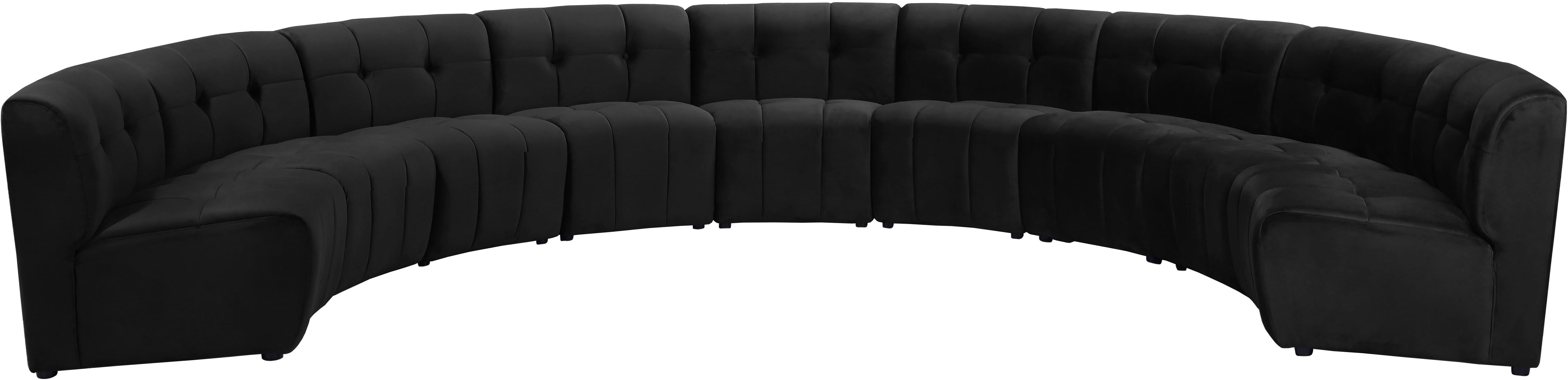 Limitless Black Velvet 9pc. Modular Sectional - Luxury Home Furniture (MI)