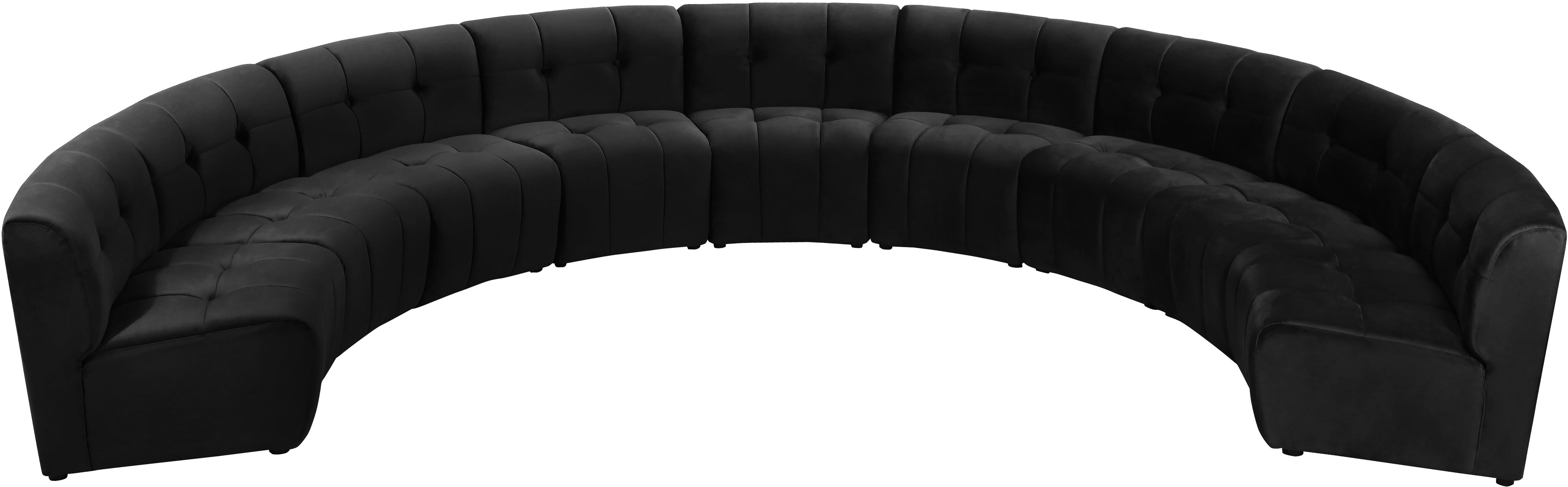 Limitless Black Velvet 9pc. Modular Sectional - Luxury Home Furniture (MI)