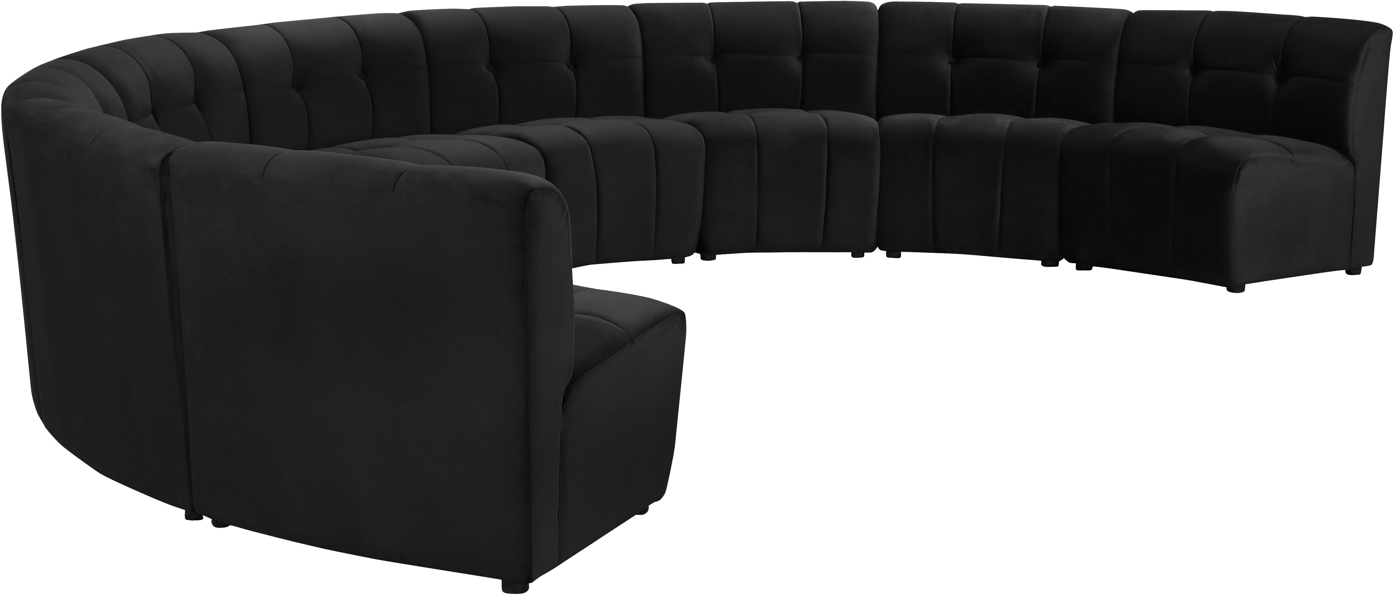 Limitless Black Velvet 9pc. Modular Sectional - Luxury Home Furniture (MI)