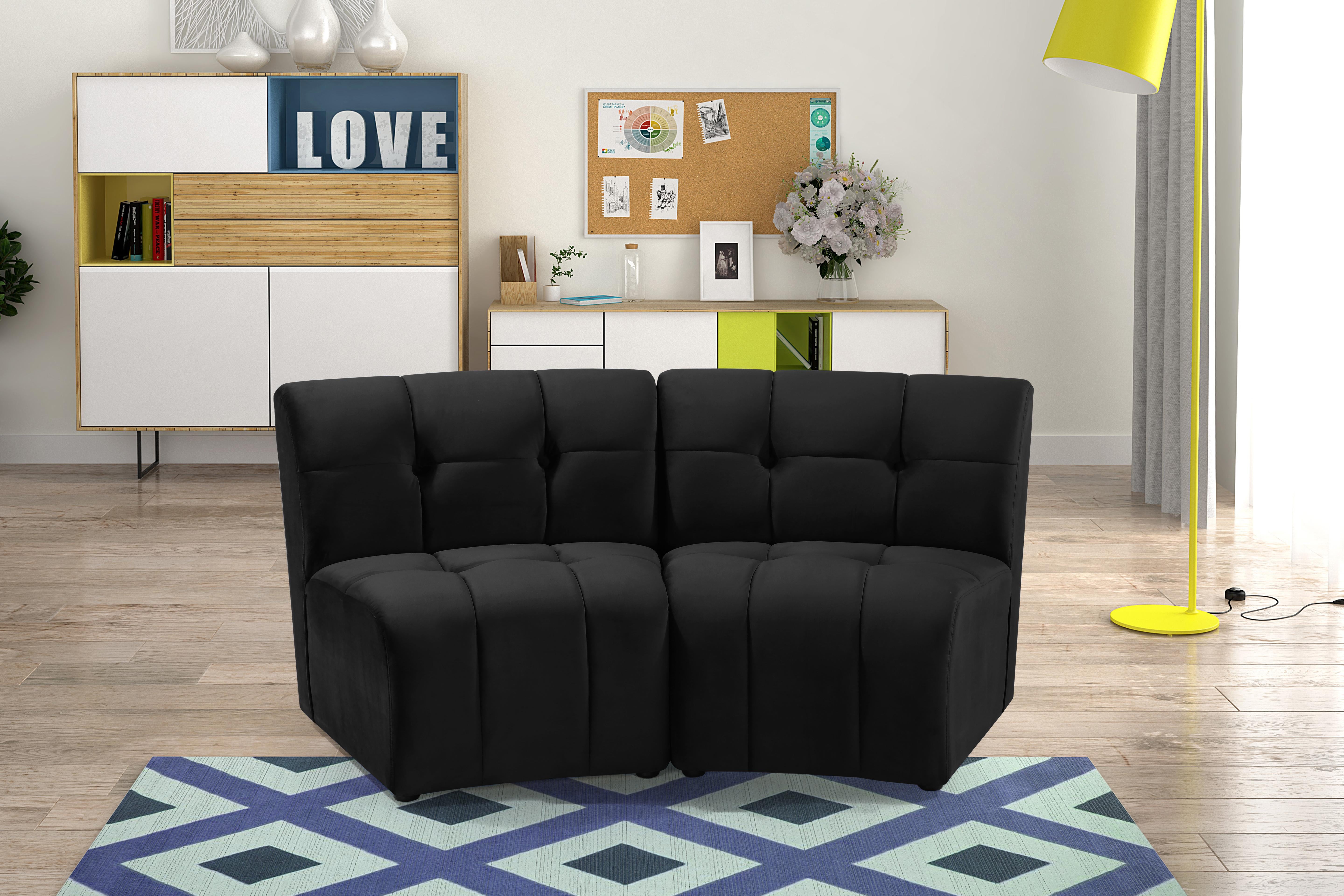 Limitless Black Velvet 2pc. Modular Sectional - Luxury Home Furniture (MI)