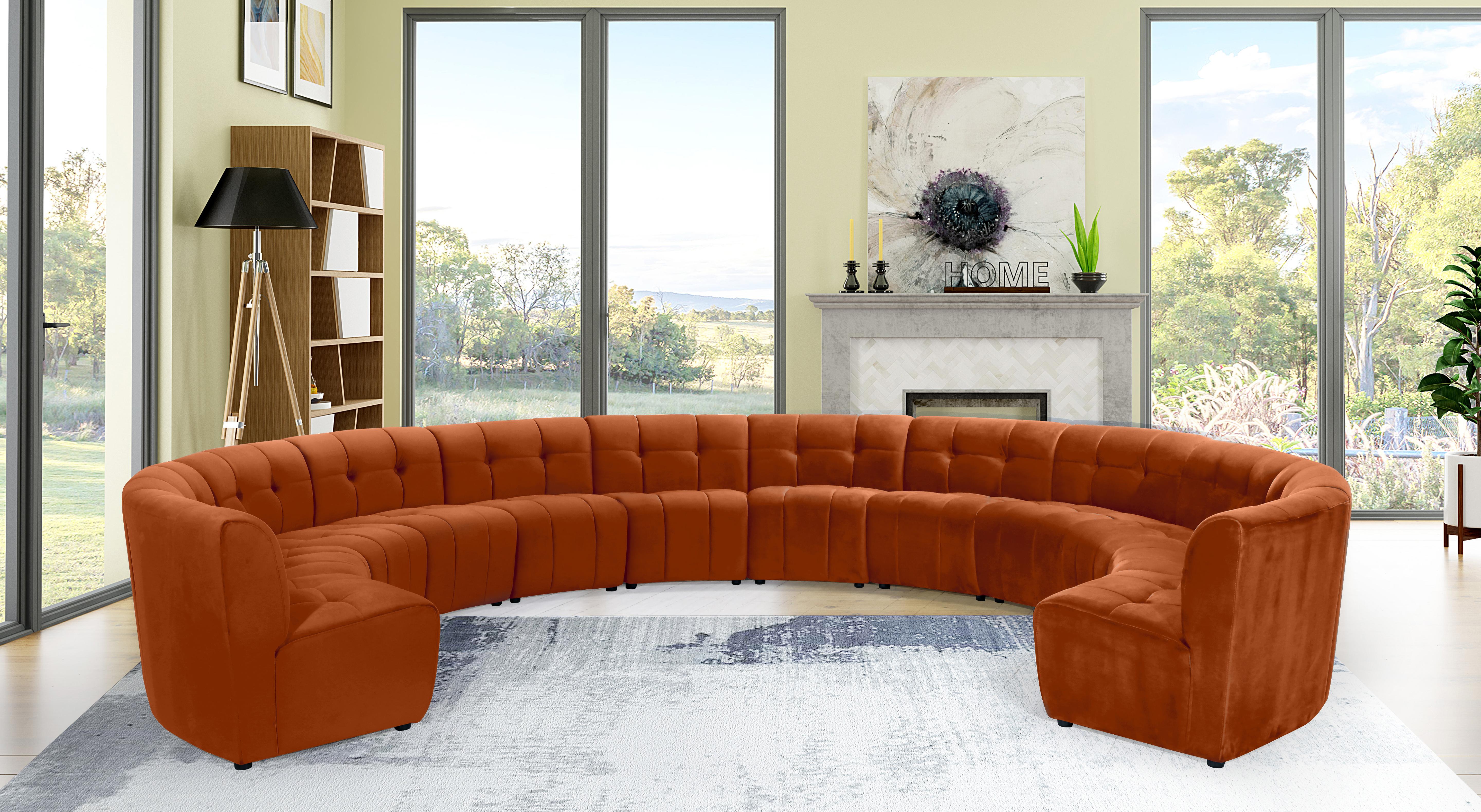 Limitless Cognac Velvet 12pc. Modular Sectional - Luxury Home Furniture (MI)