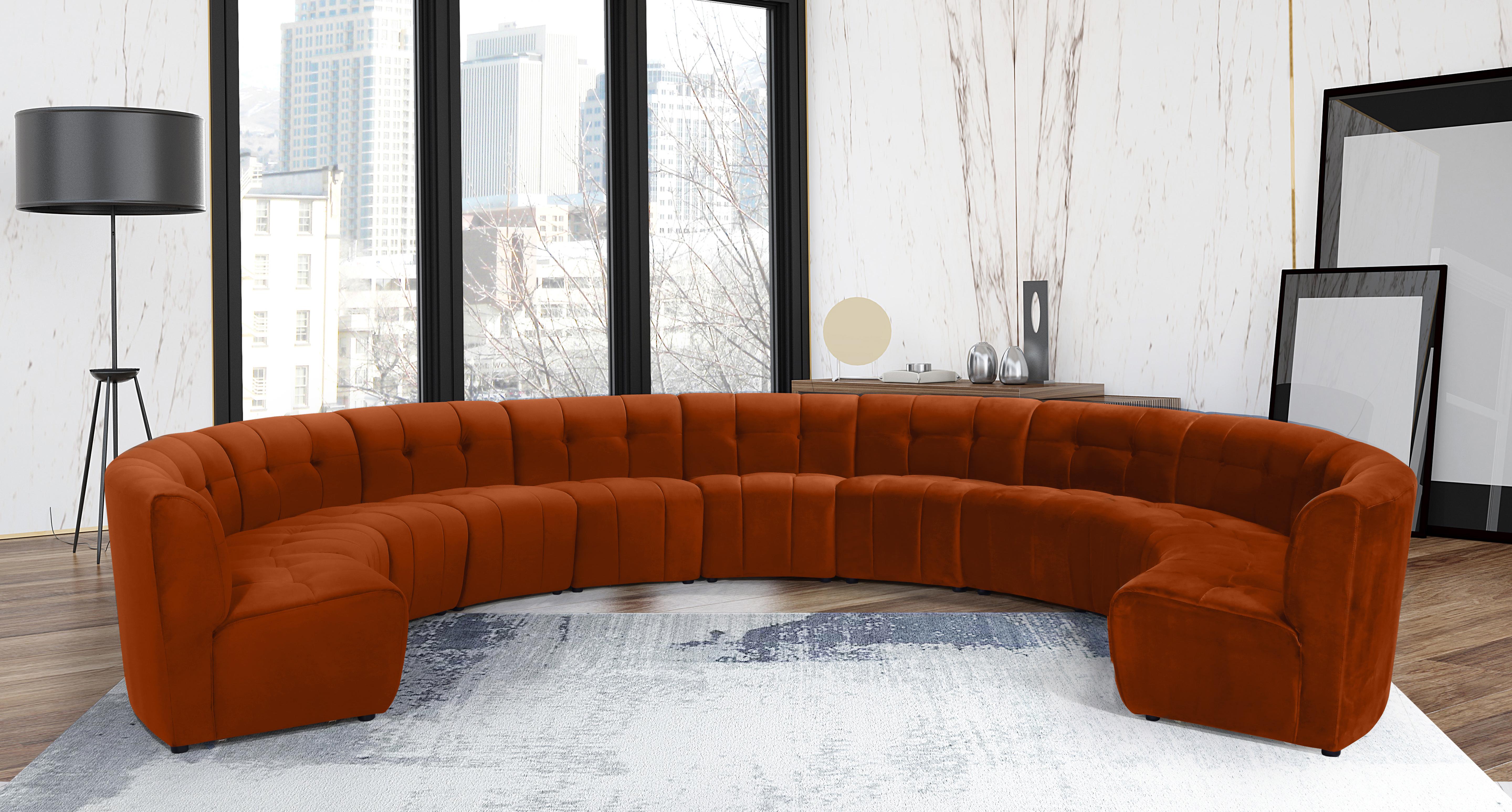 Limitless Cognac Velvet 11pc. Modular Sectional - Luxury Home Furniture (MI)