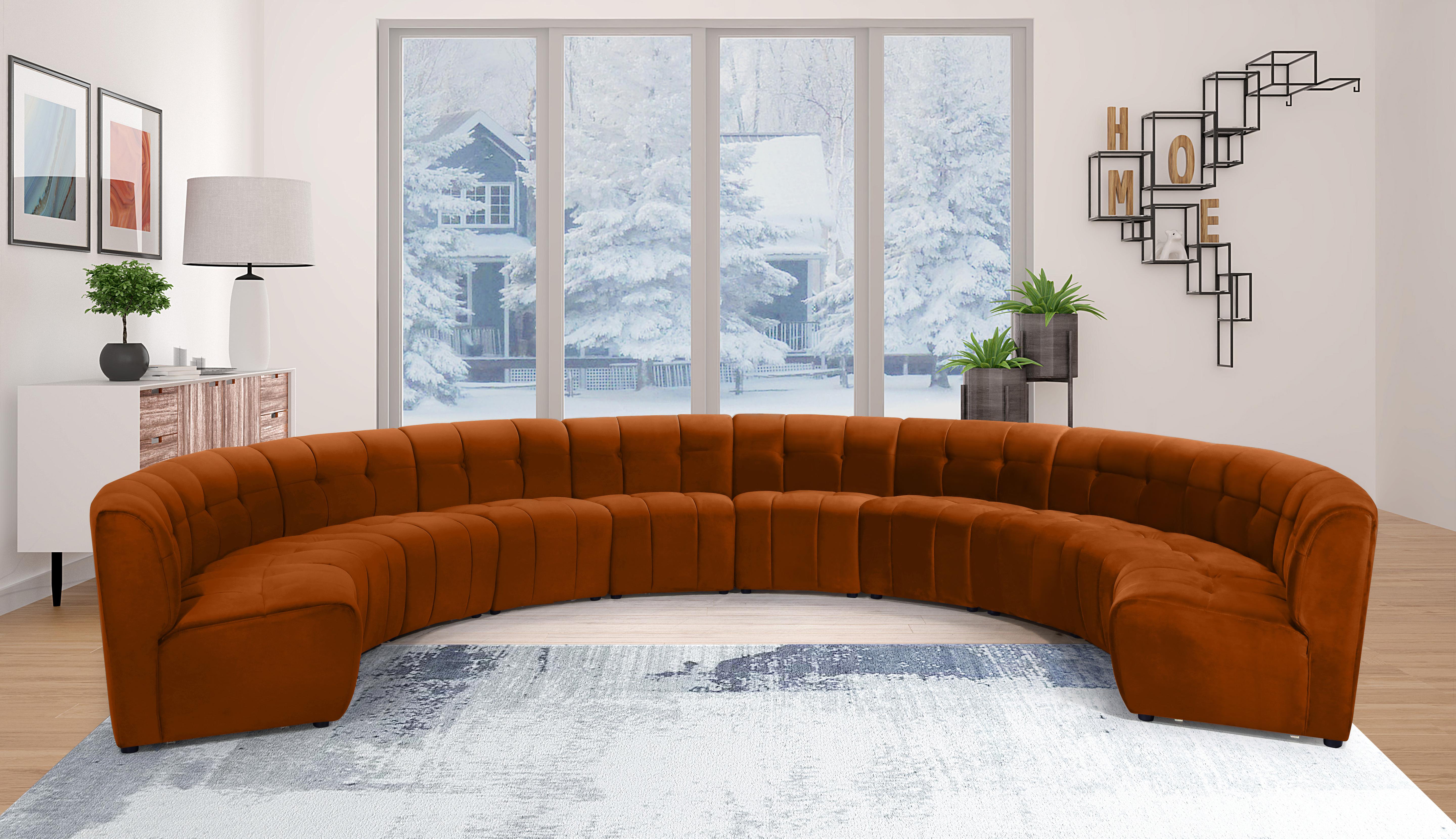 Limitless Cognac Velvet 10pc. Modular Sectional - Luxury Home Furniture (MI)