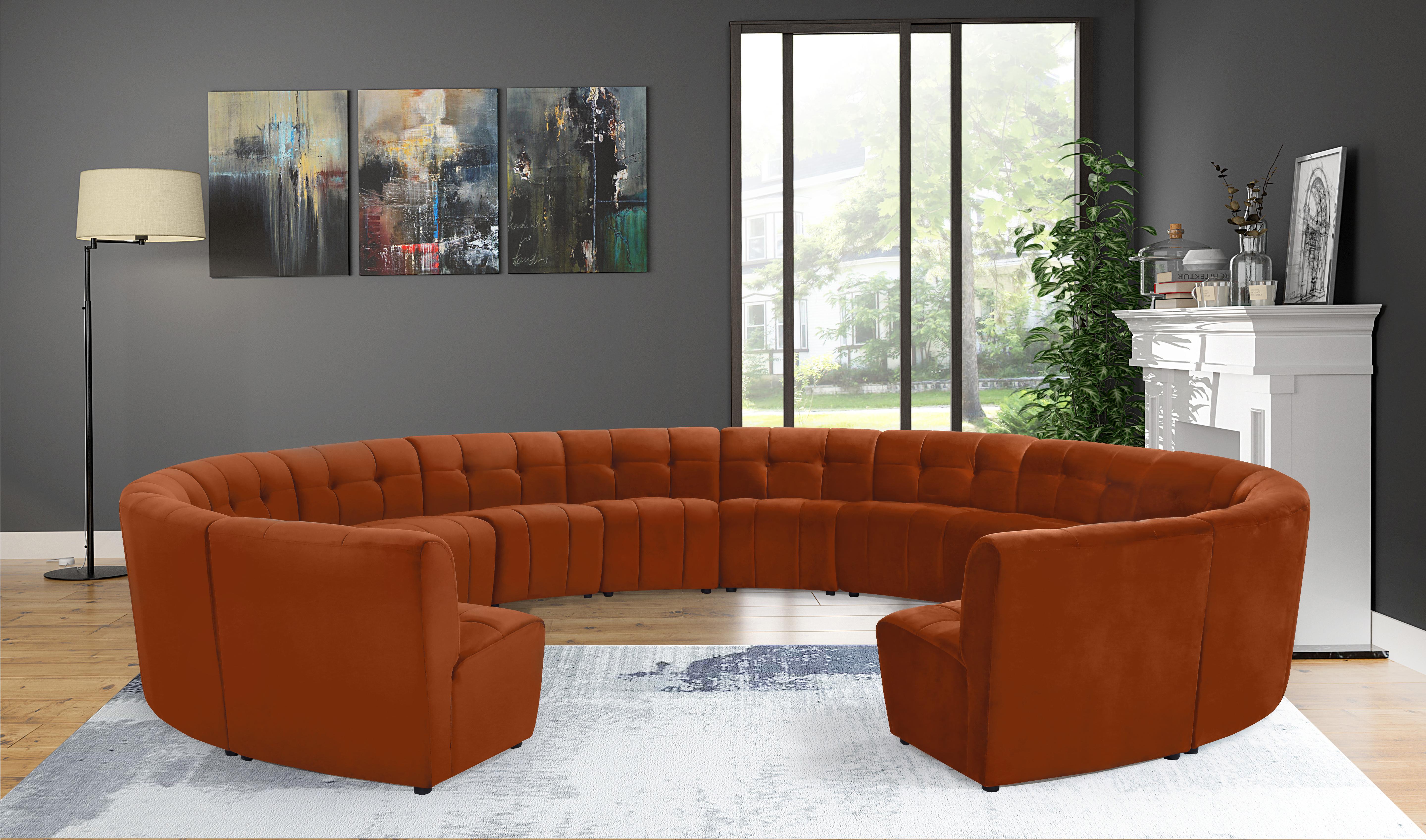 Limitless Cognac Velvet 14pc. Modular Sectional - Luxury Home Furniture (MI)