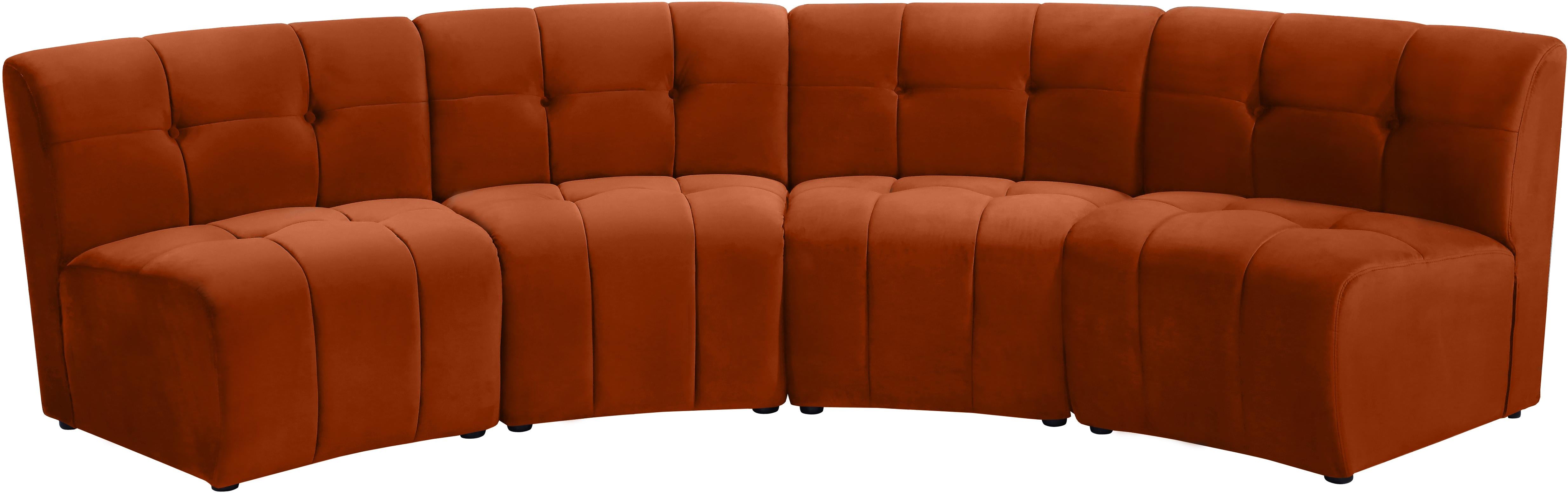 Limitless Cognac Velvet 4pc. Modular Sectional