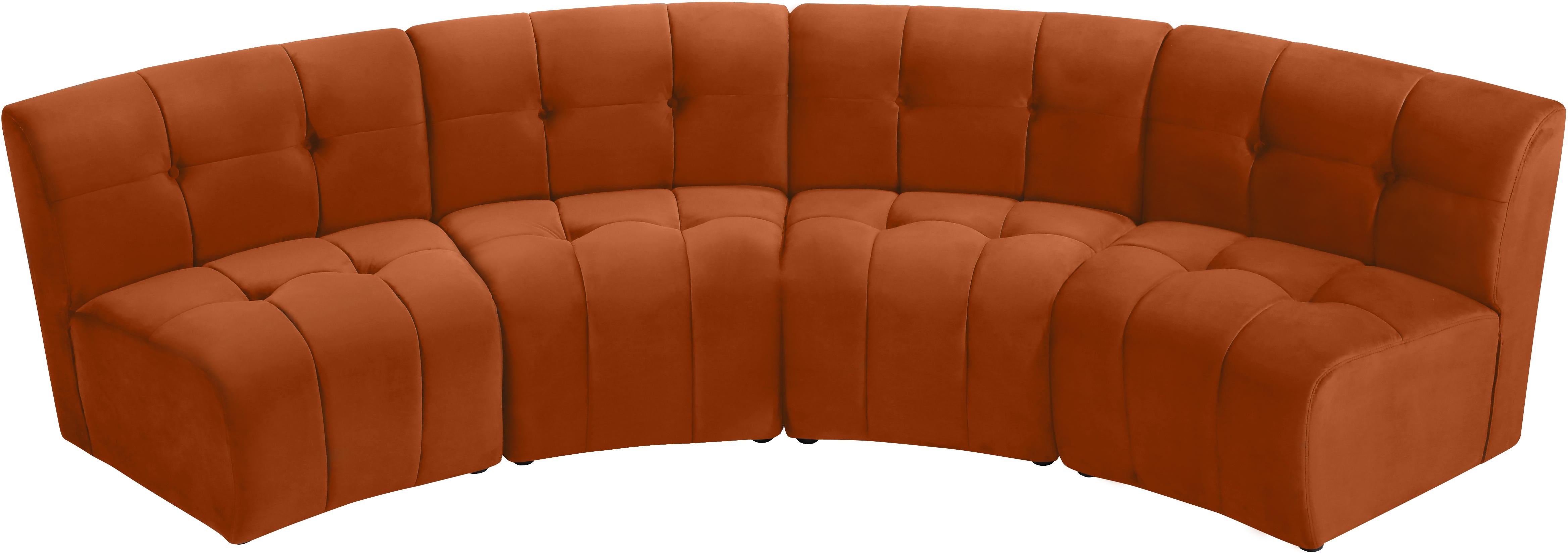 Limitless Cognac Velvet 4pc. Modular Sectional - Luxury Home Furniture (MI)