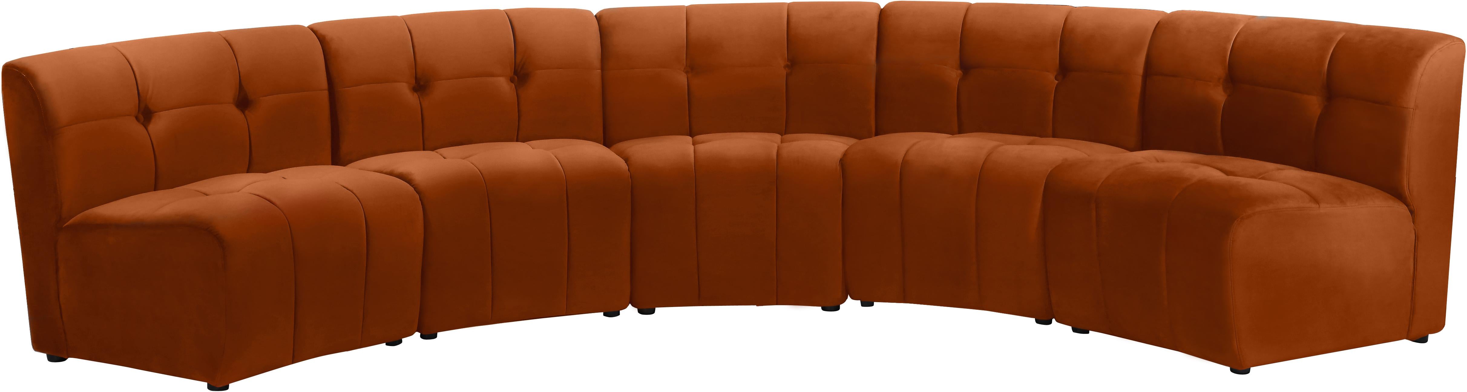 Limitless Cognac Velvet 5pc. Modular Sectional - Luxury Home Furniture (MI)