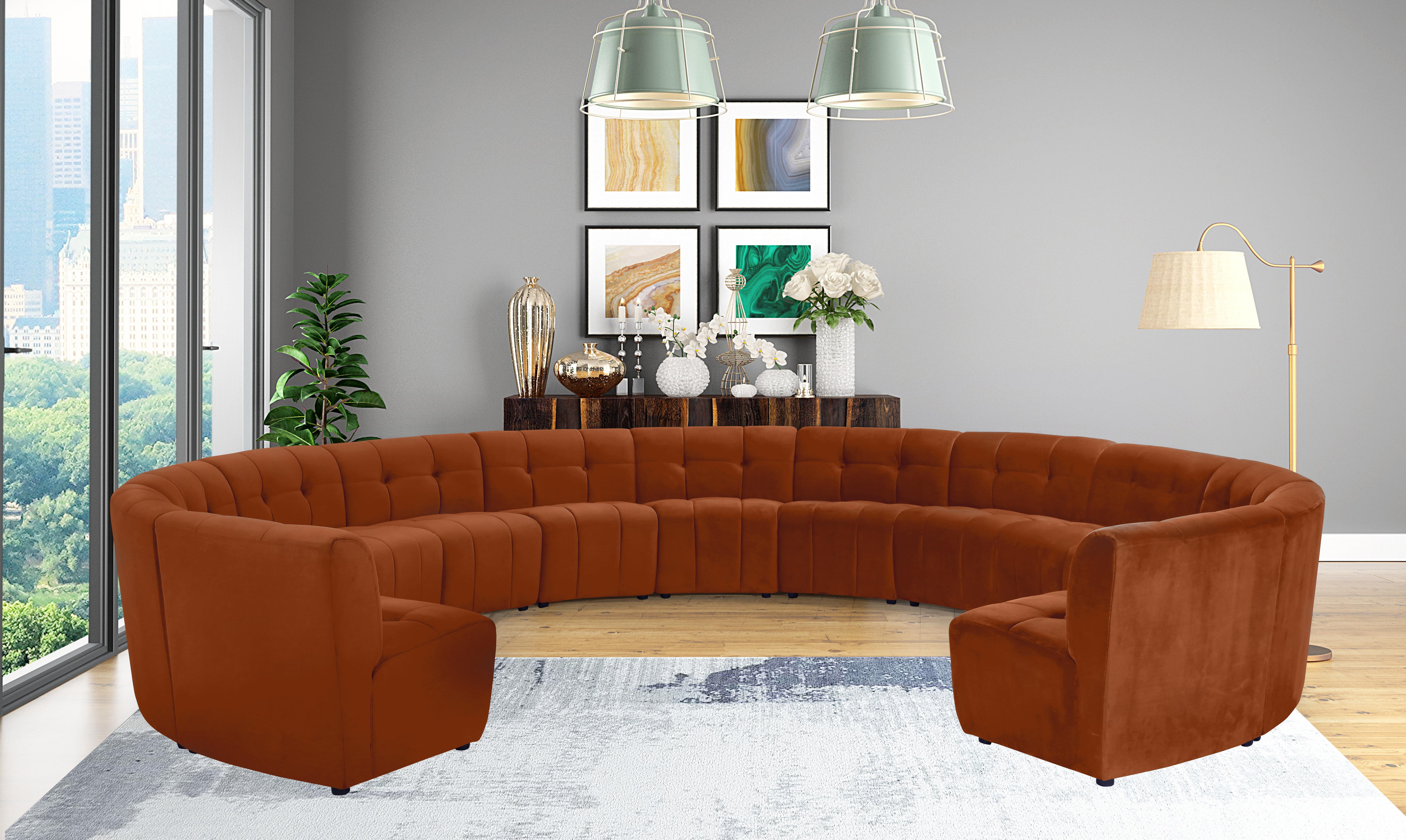 Limitless Cognac Velvet 13pc. Modular Sectional - Luxury Home Furniture (MI)