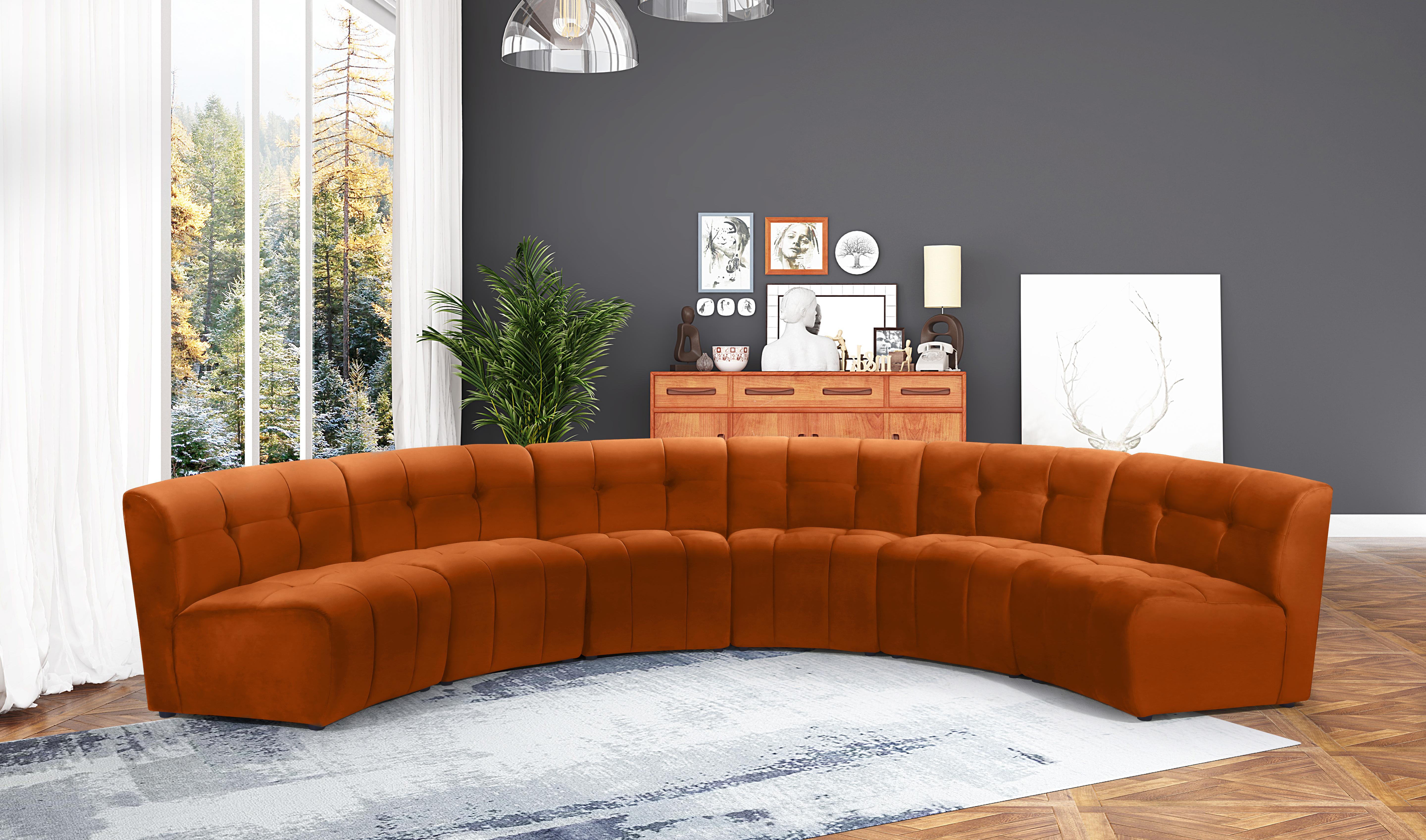 Limitless Cognac Velvet 6pc. Modular Sectional - Luxury Home Furniture (MI)