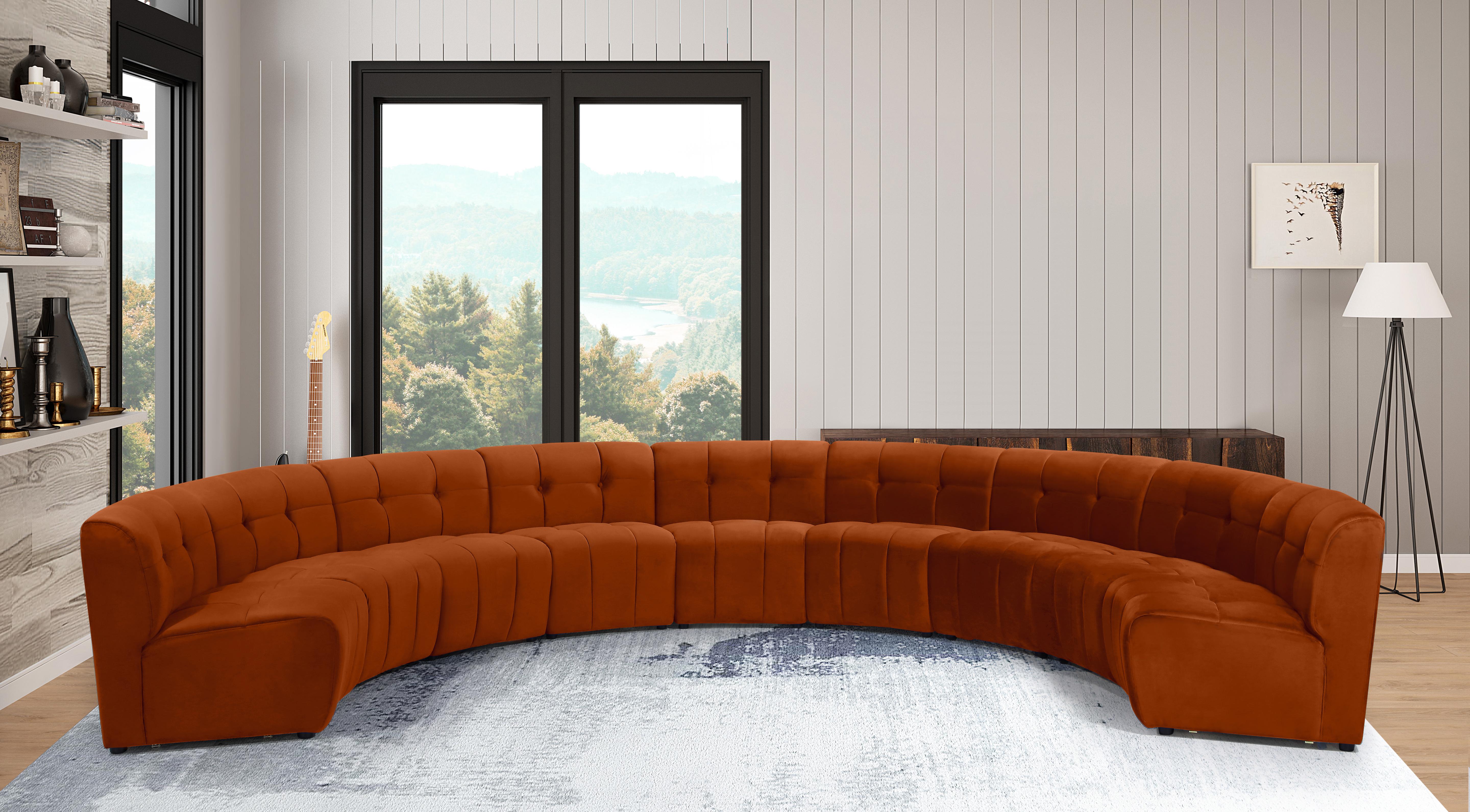 Limitless Cognac Velvet 9pc. Modular Sectional - Luxury Home Furniture (MI)