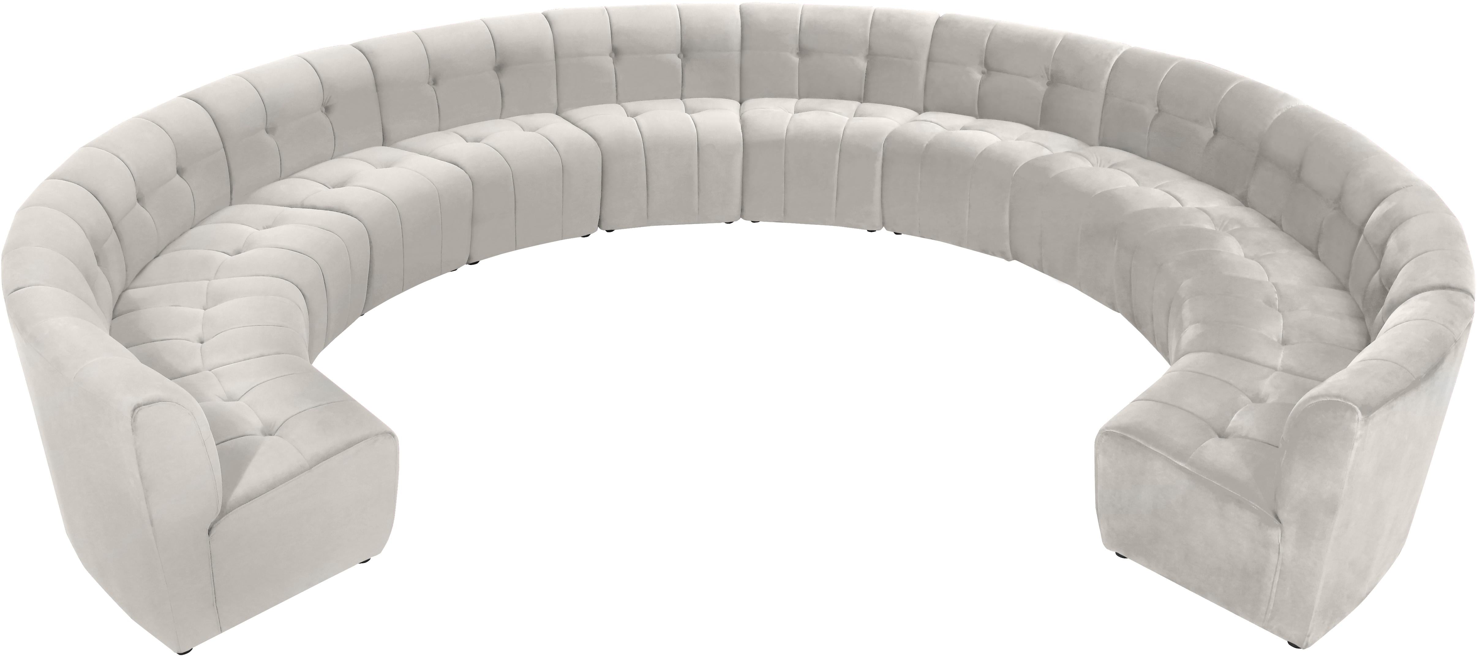 Limitless Cream Velvet 12pc. Modular Sectional - Luxury Home Furniture (MI)