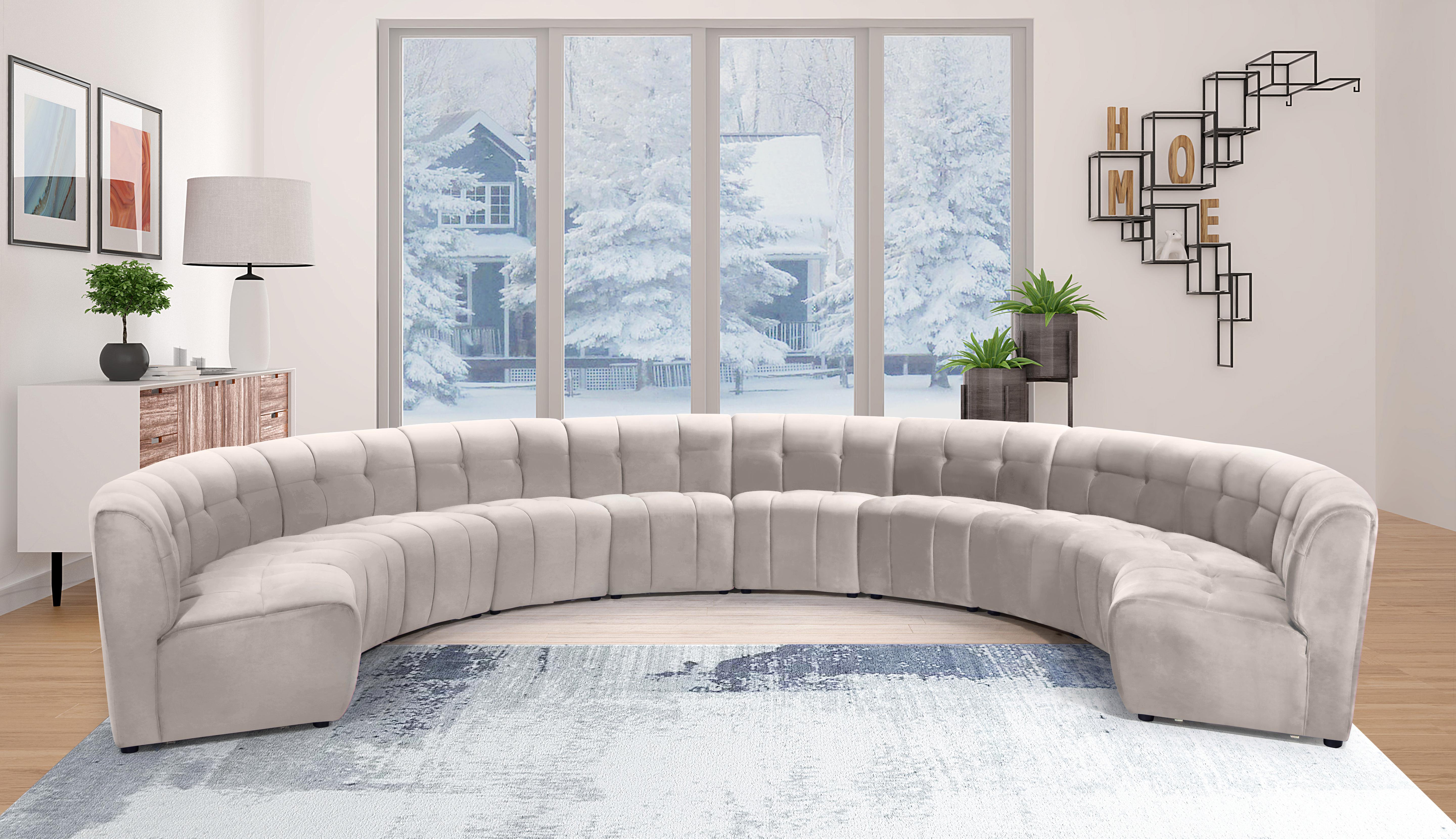 Limitless Cream Velvet 10pc. Modular Sectional - Luxury Home Furniture (MI)