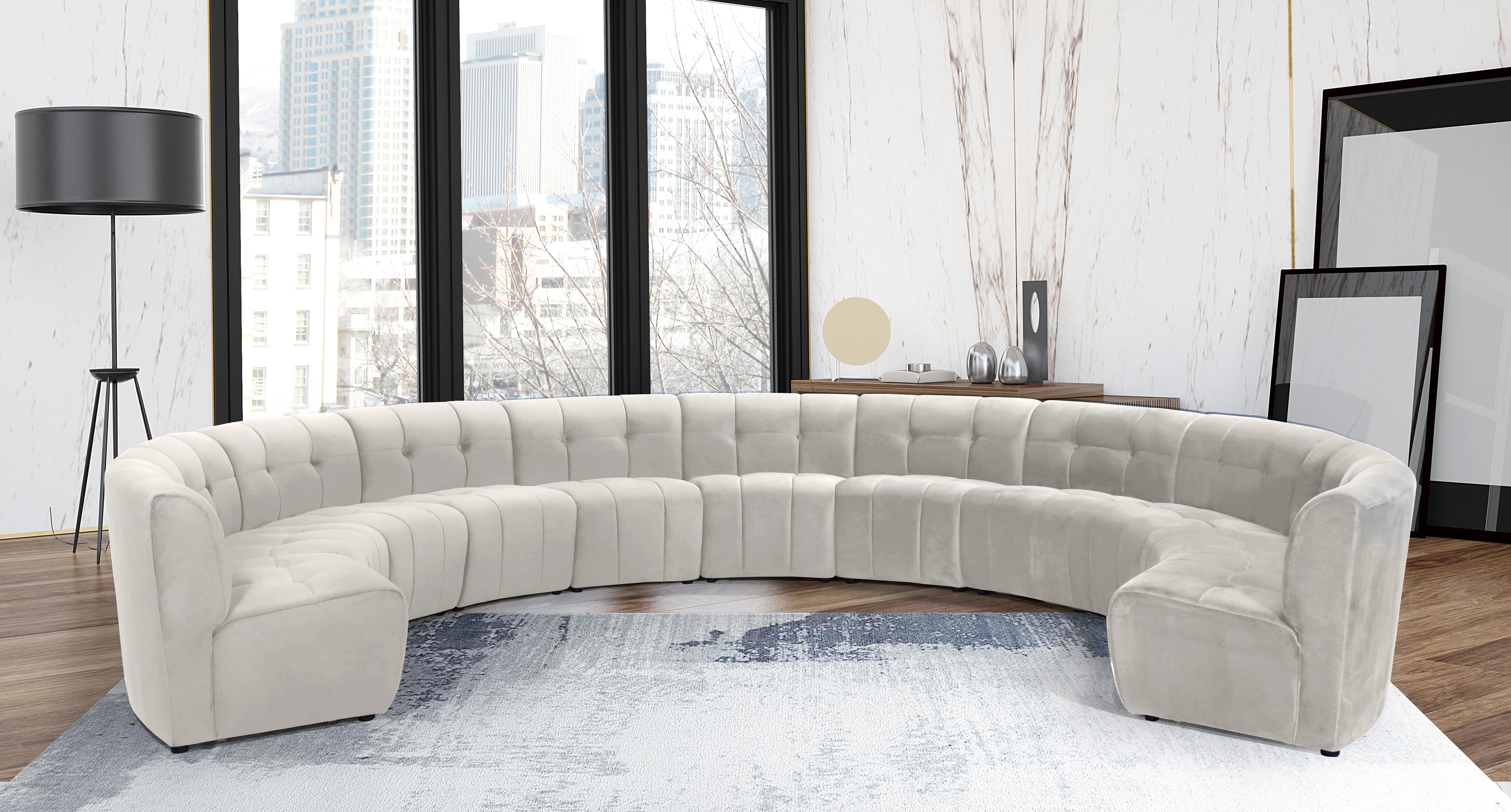 Limitless Cream Velvet 11pc. Modular Sectional - Luxury Home Furniture (MI)