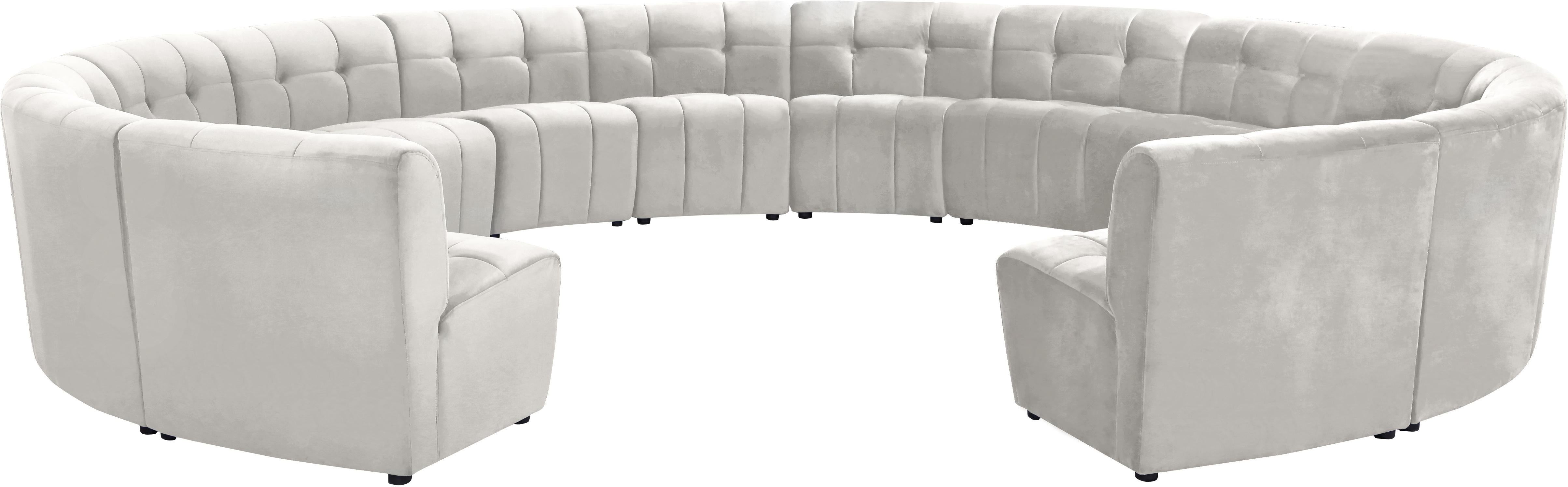 Limitless Cream Velvet 14pc. Modular Sectional - Luxury Home Furniture (MI)