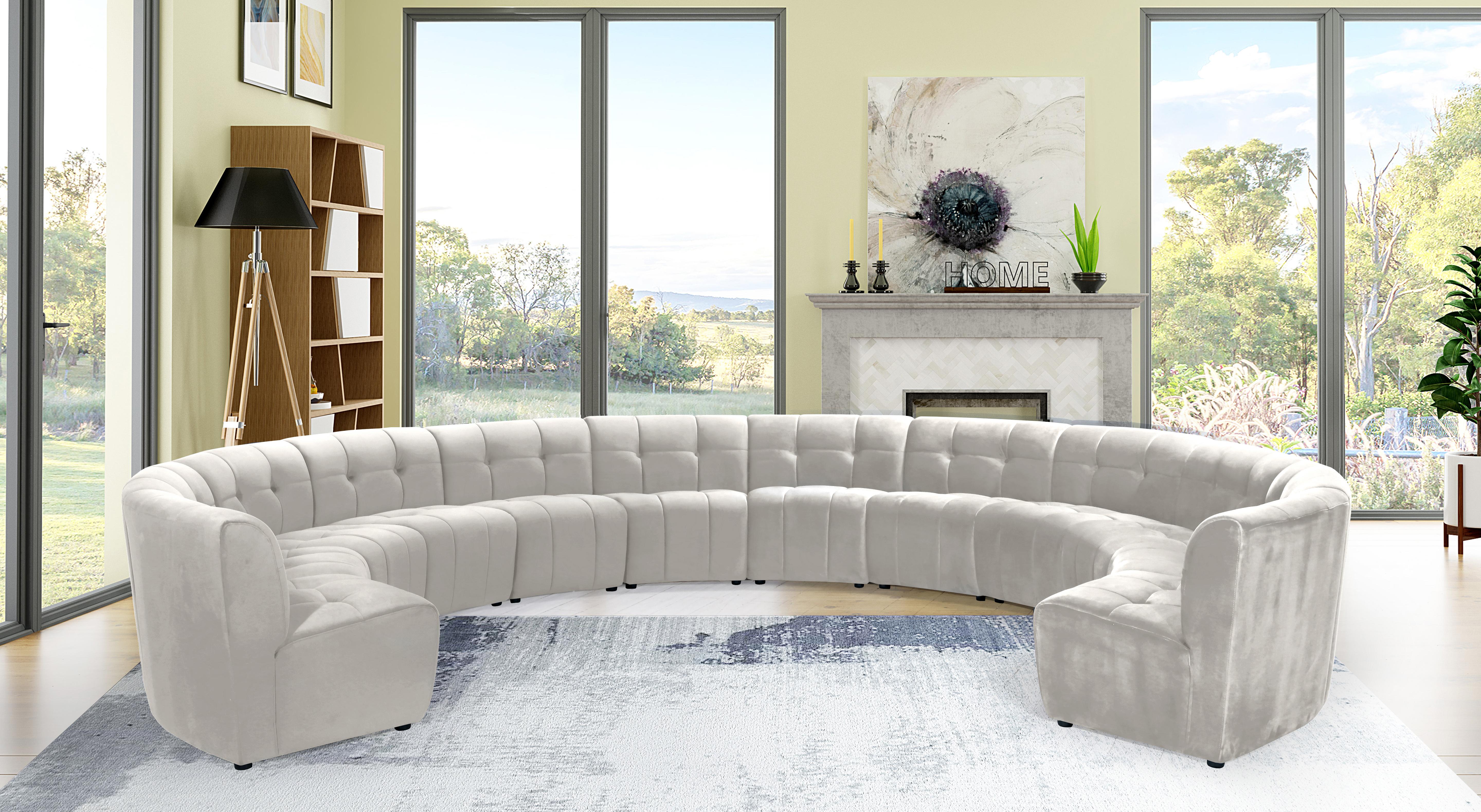 Limitless Cream Velvet 12pc. Modular Sectional - Luxury Home Furniture (MI)
