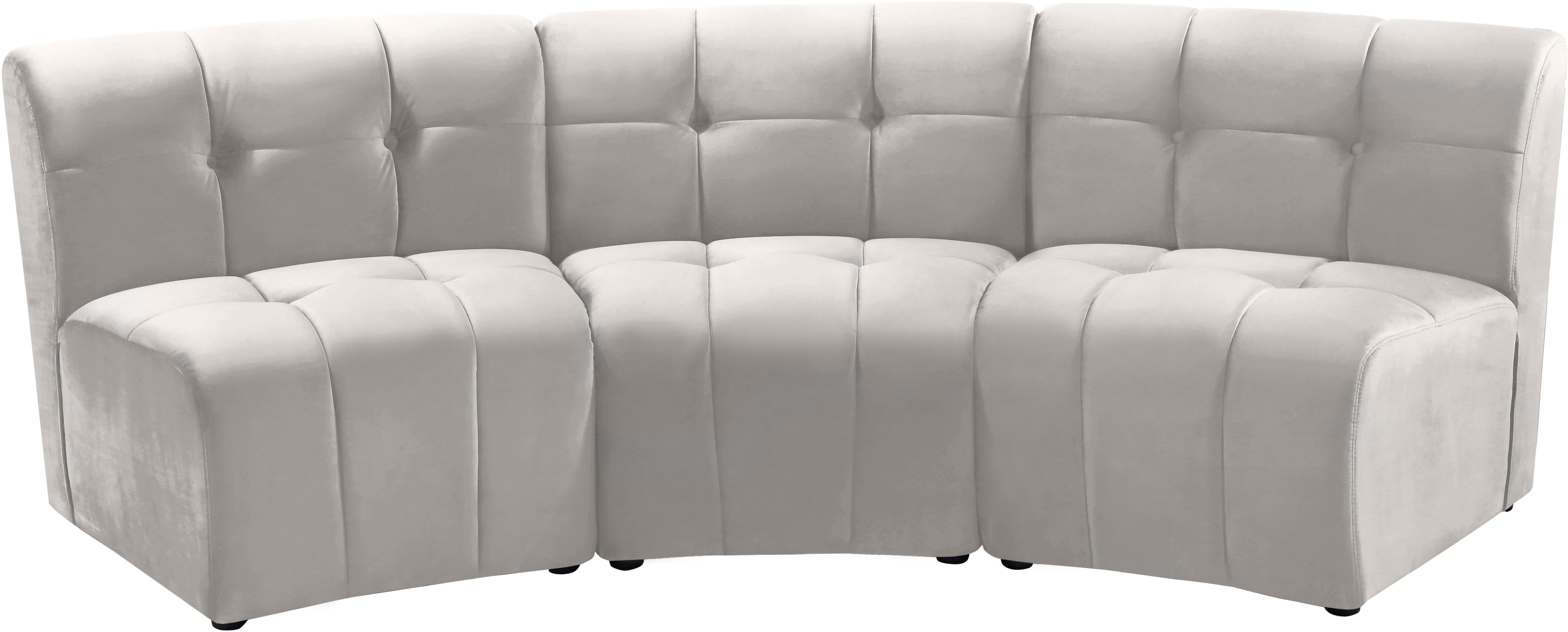 Limitless Cream Velvet 3pc. Modular Sectional - Luxury Home Furniture (MI)