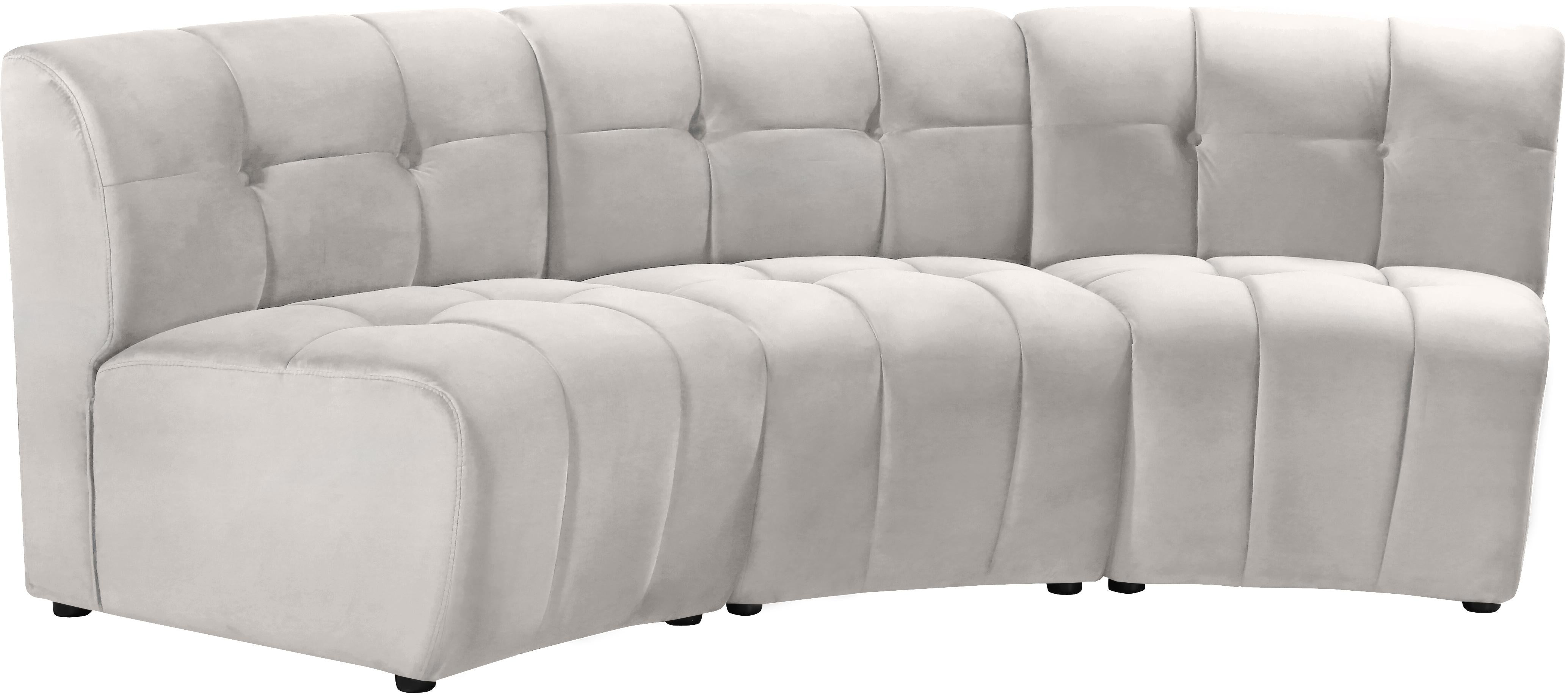Limitless Cream Velvet 3pc. Modular Sectional - Luxury Home Furniture (MI)