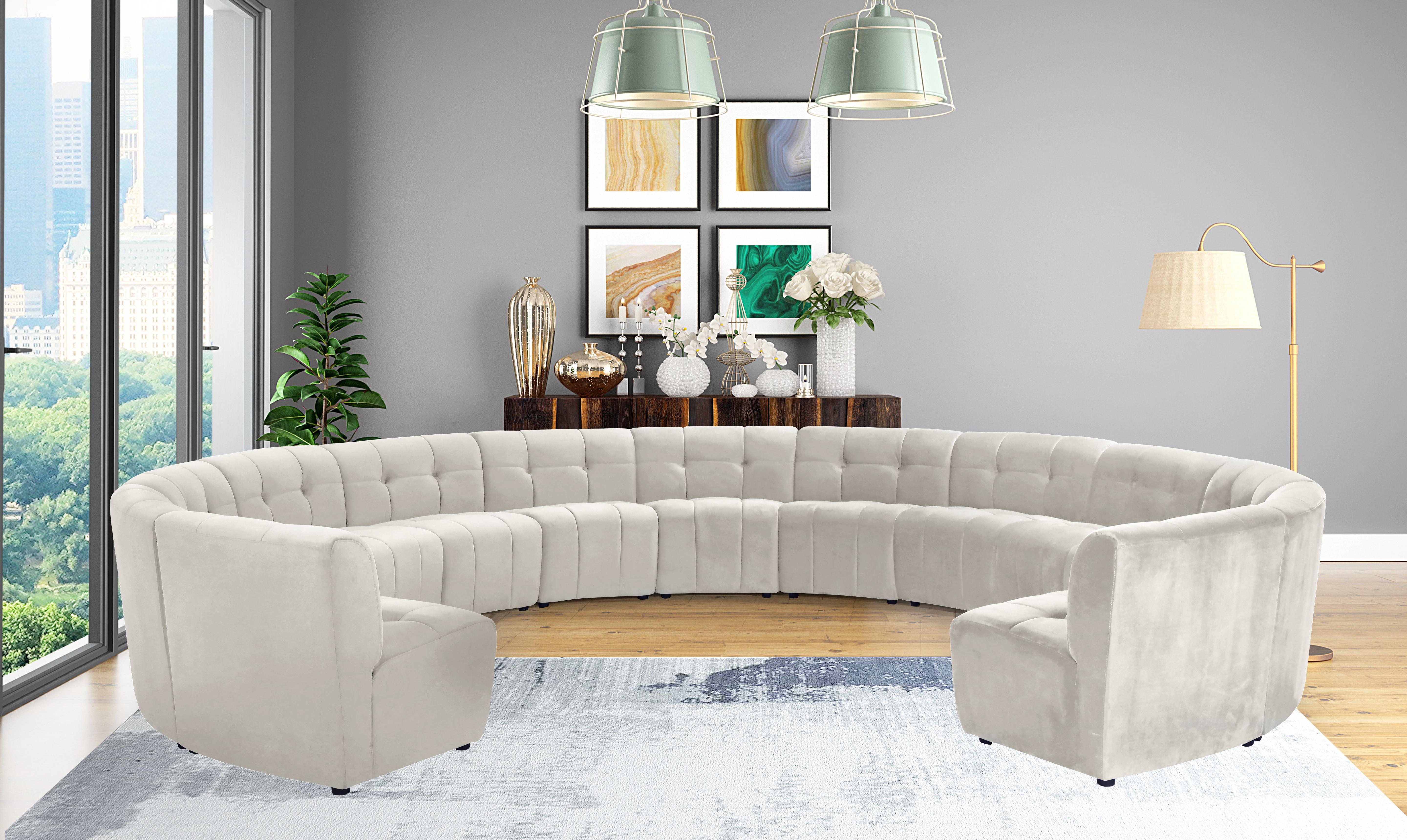 Limitless Cream Velvet 13pc. Modular Sectional - Luxury Home Furniture (MI)