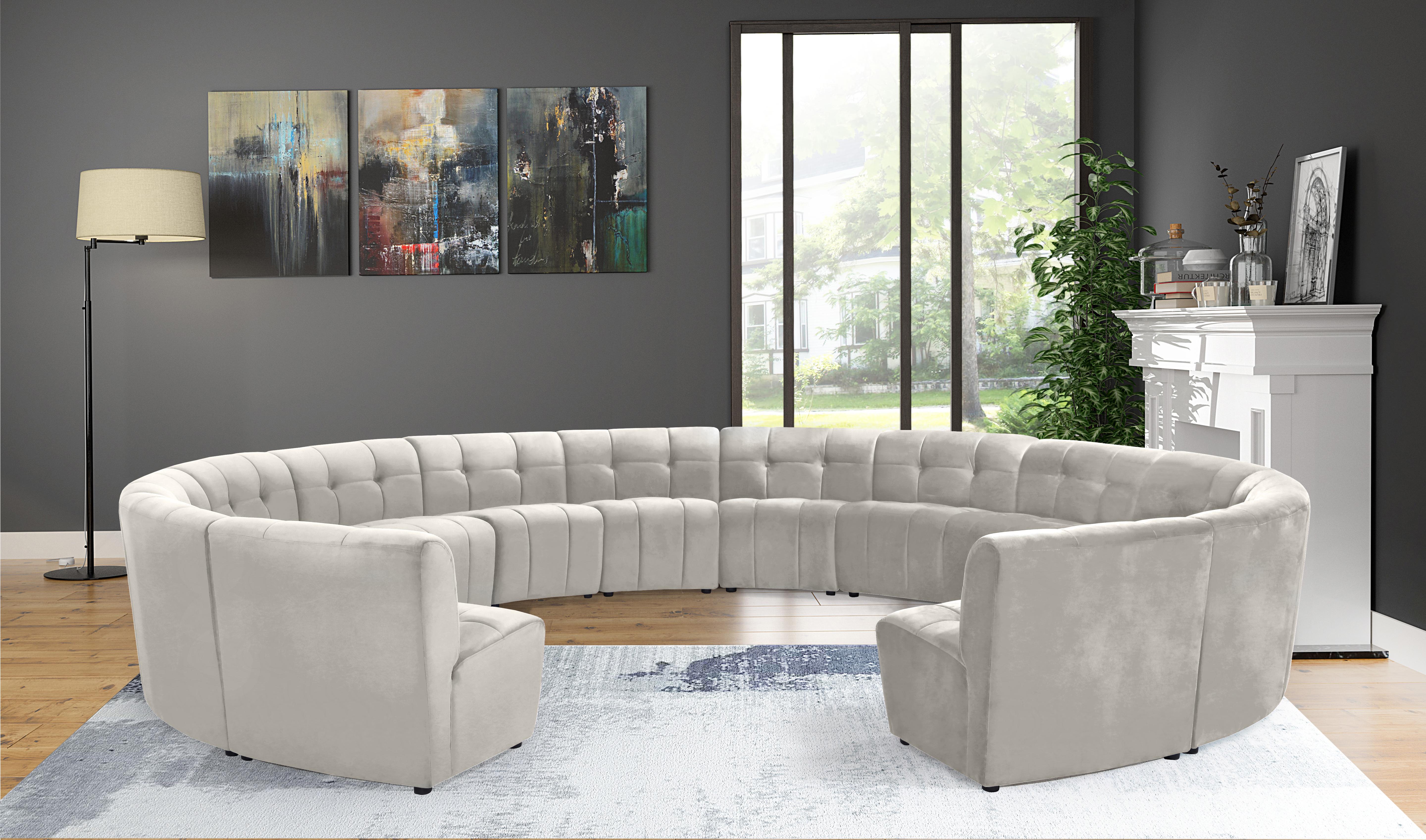 Limitless Cream Velvet 14pc. Modular Sectional - Luxury Home Furniture (MI)