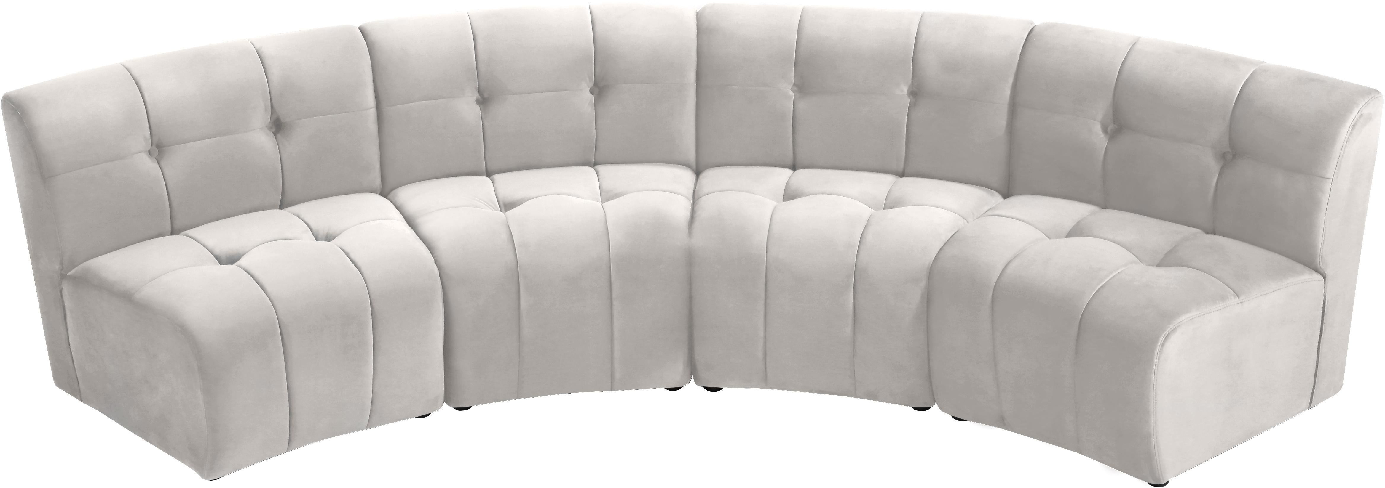 Limitless Cream Velvet 4pc. Modular Sectional - Luxury Home Furniture (MI)