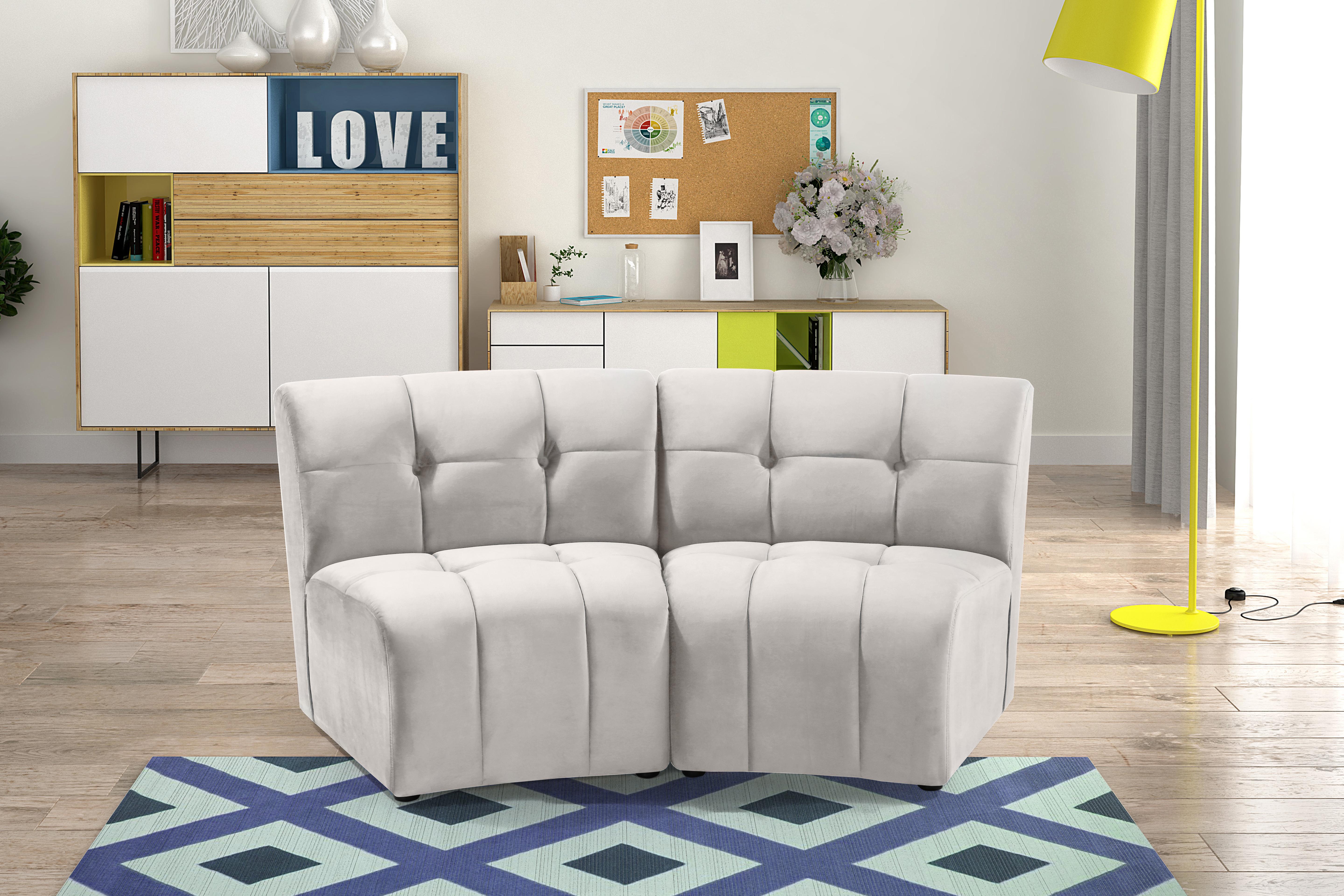 Limitless Cream Velvet 2pc. Modular Sectional - Luxury Home Furniture (MI)