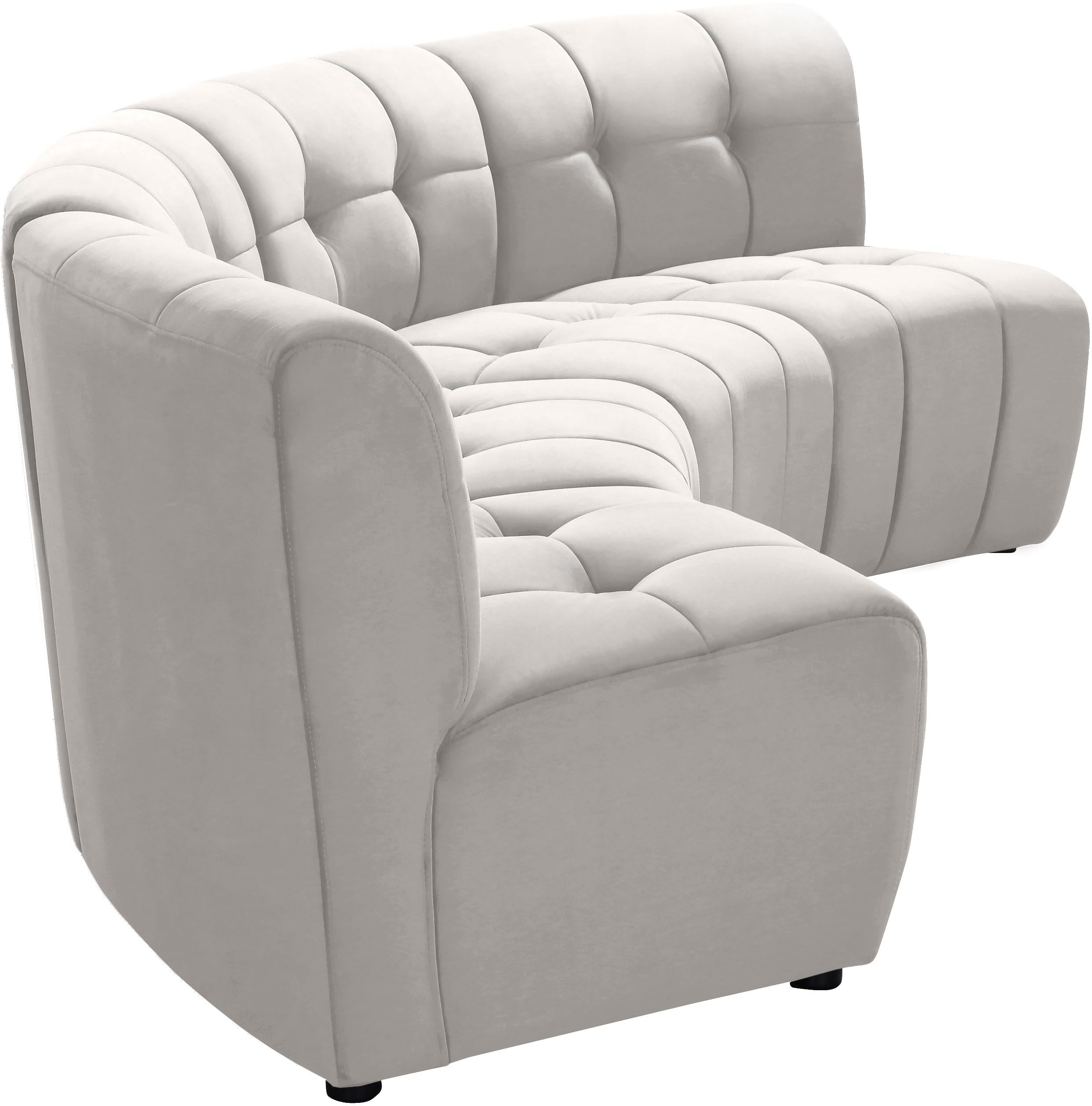 Limitless Cream Velvet 4pc. Modular Sectional - Luxury Home Furniture (MI)