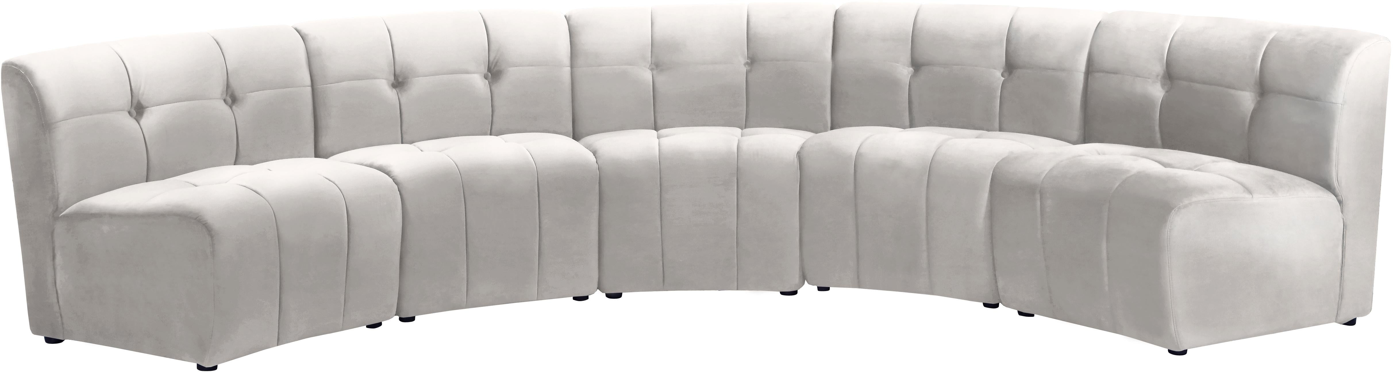 Limitless Cream Velvet 5pc. Modular Sectional