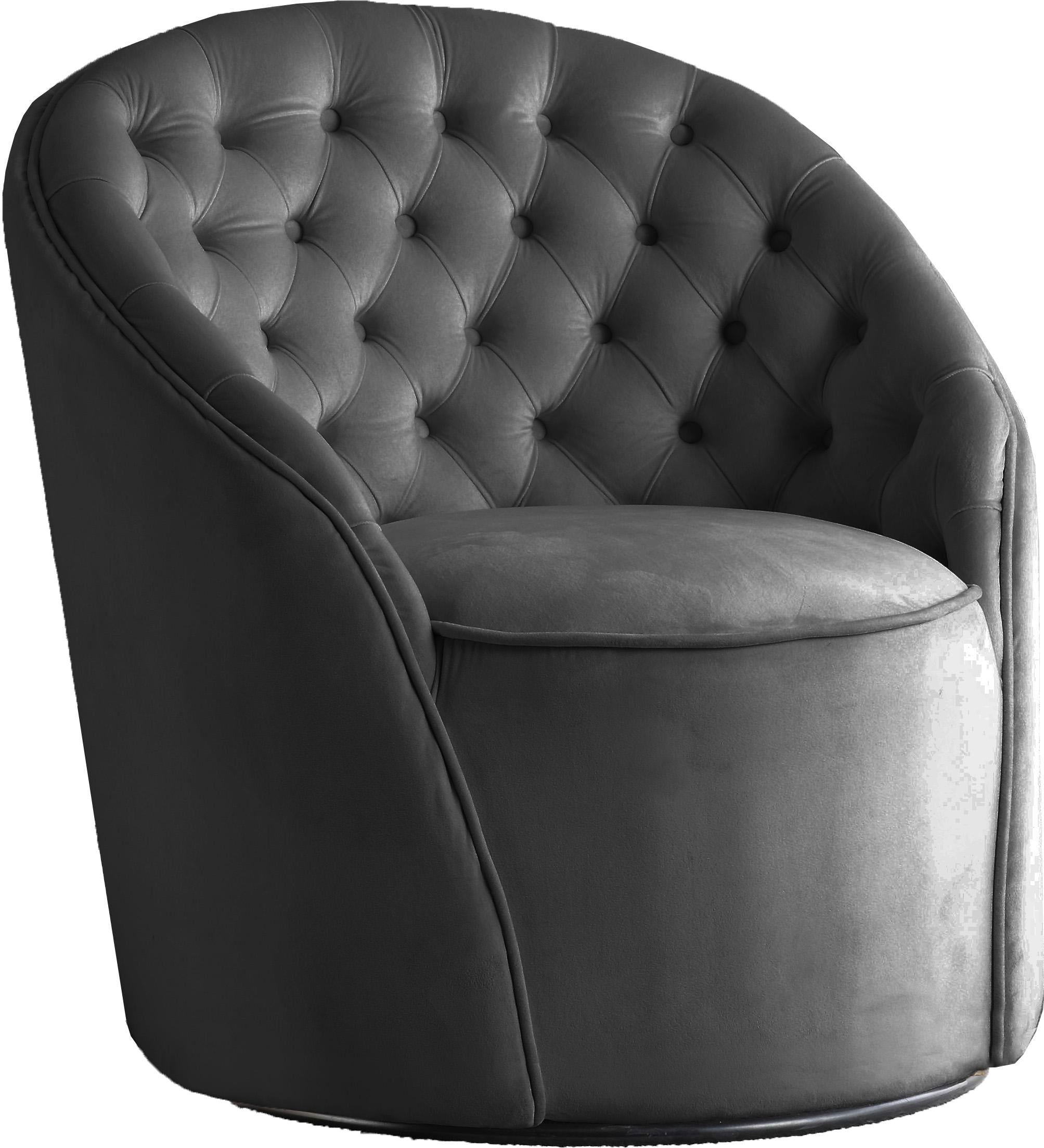 Alessio Grey Velvet Accent Chair - Luxury Home Furniture (MI)