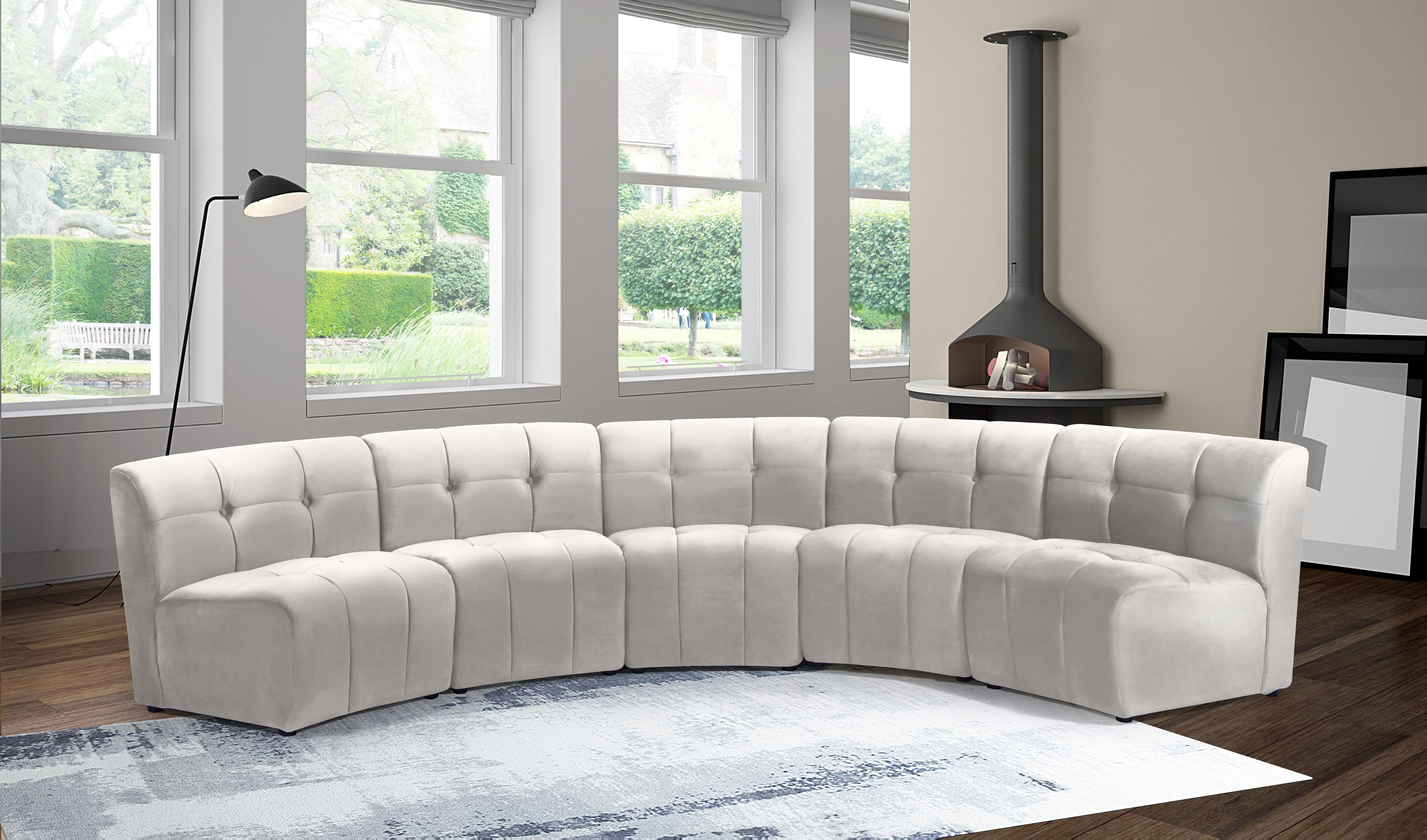Limitless Cream Velvet 5pc. Modular Sectional - Luxury Home Furniture (MI)