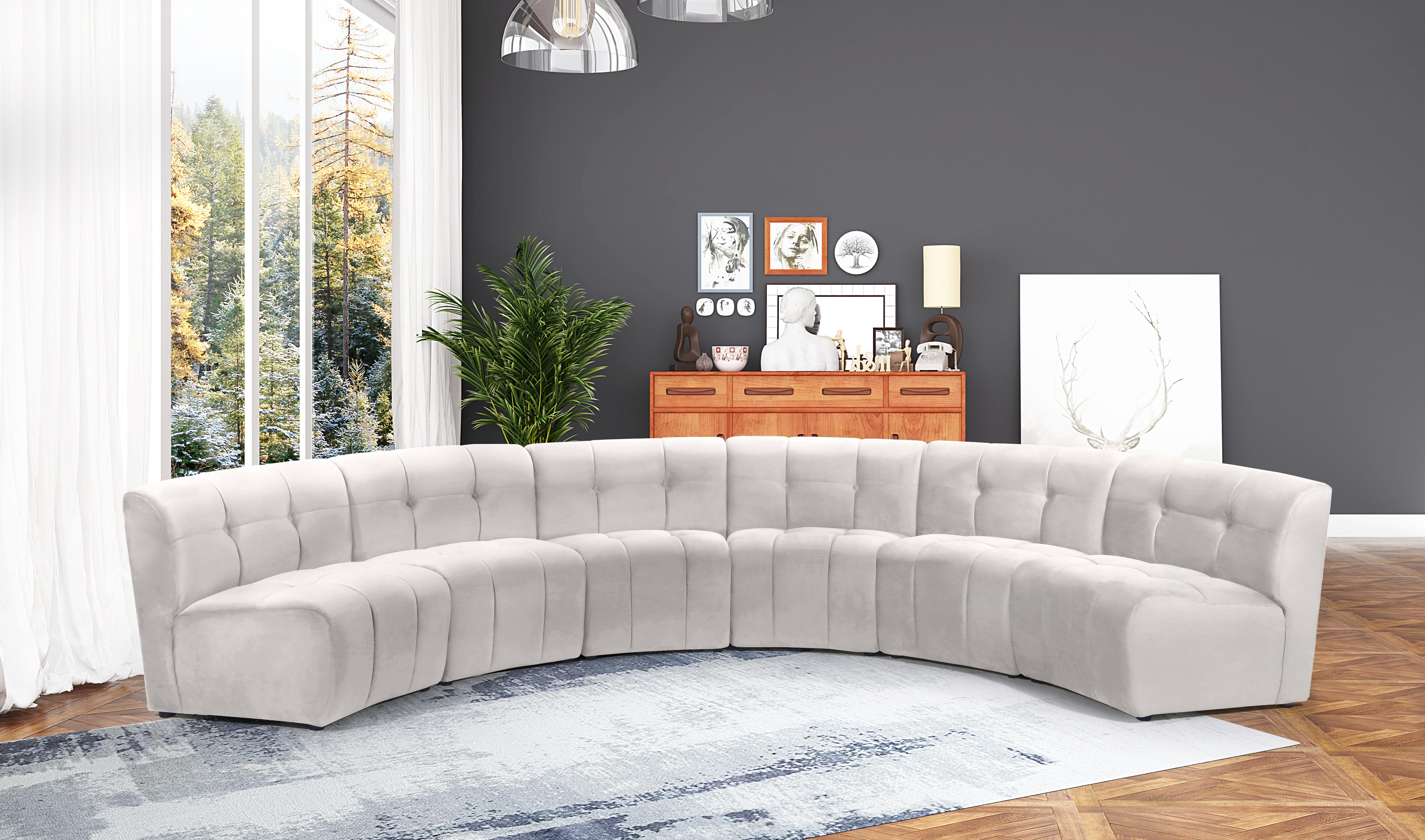 Limitless Cream Velvet 6pc. Modular Sectional - Luxury Home Furniture (MI)