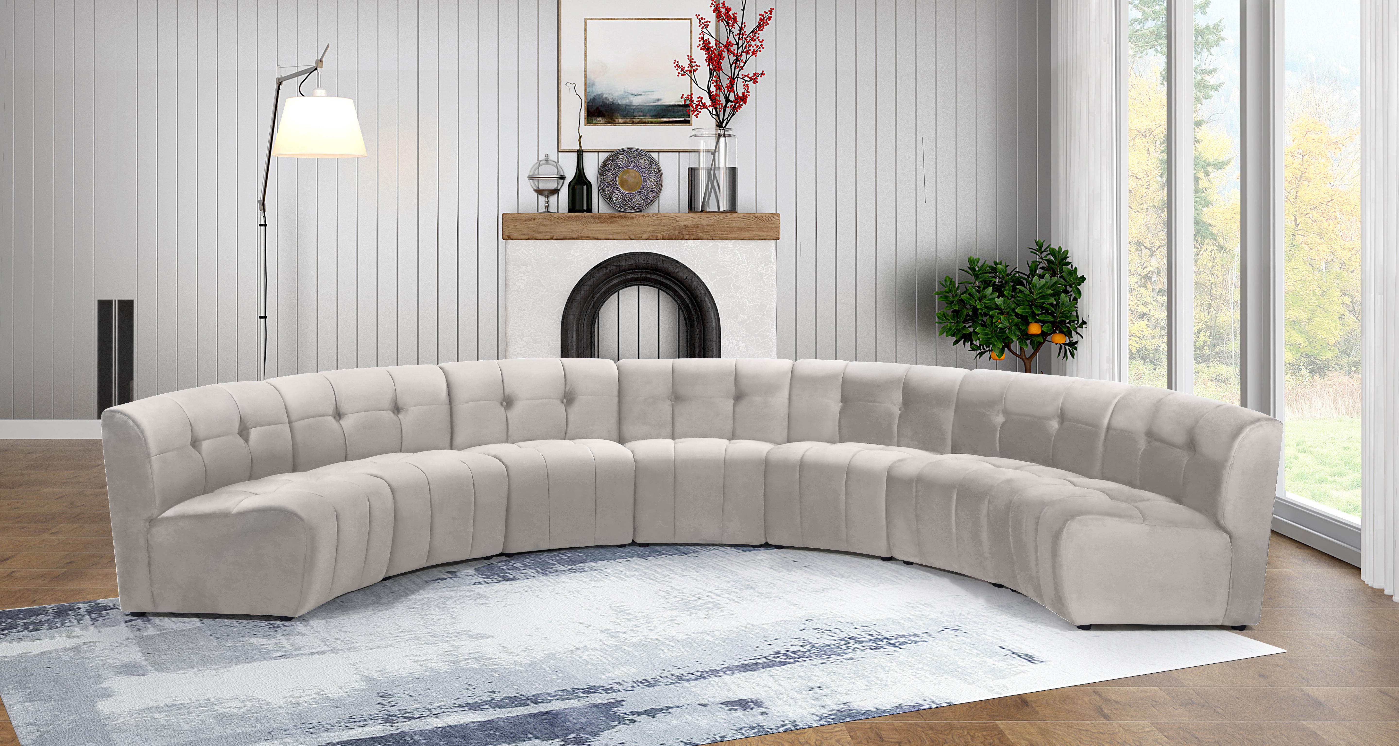 Limitless Cream Velvet 7pc. Modular Sectional - Luxury Home Furniture (MI)