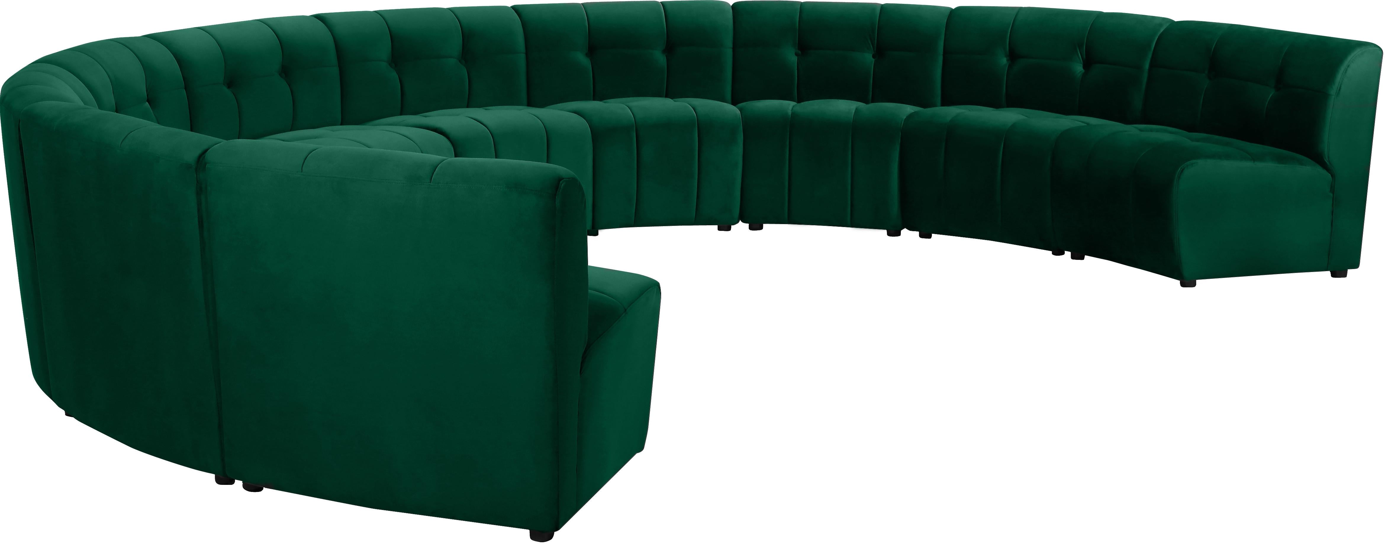 Limitless Green Velvet 10pc. Modular Sectional - Luxury Home Furniture (MI)